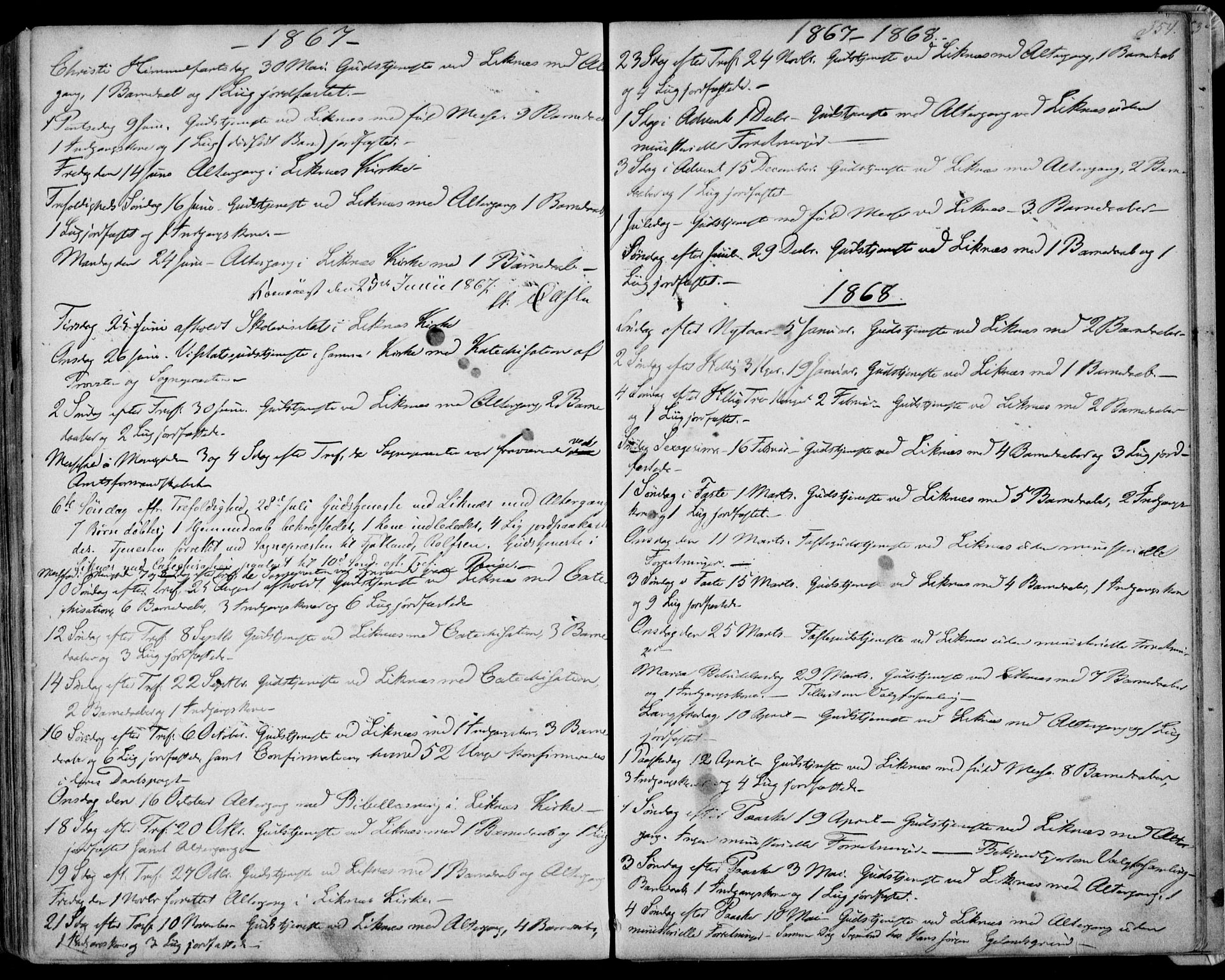 Kvinesdal sokneprestkontor, SAK/1111-0026/F/Fa/Fab/L0006: Ministerialbok nr. A 6, 1857-1869, s. 354