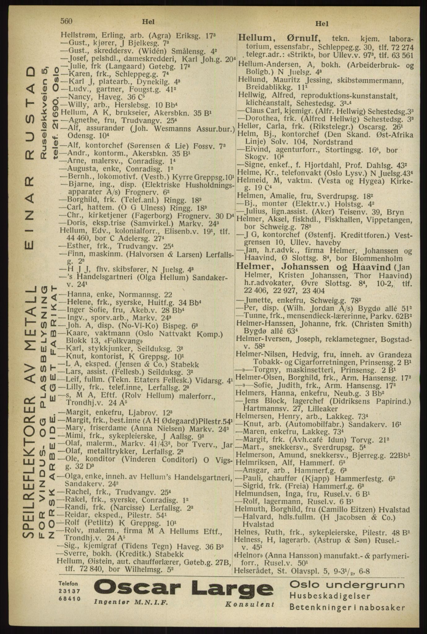 Kristiania/Oslo adressebok, PUBL/-, 1933, s. 560