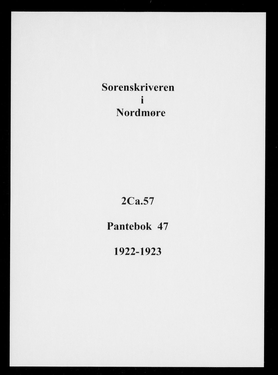 Nordmøre sorenskriveri, SAT/A-4132/1/2/2Ca/L0057: Pantebok nr. 47, 1922-1923