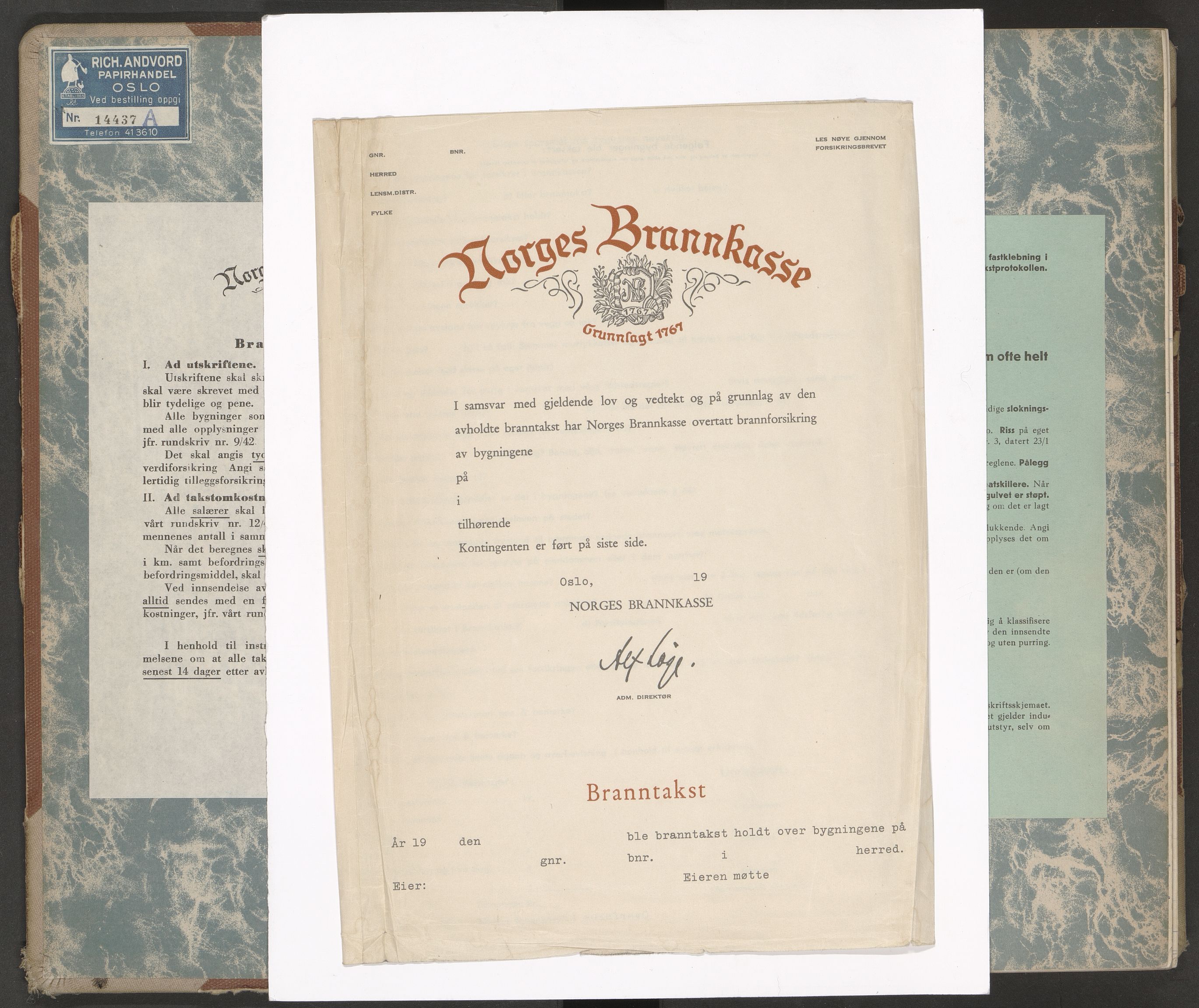 Norges brannkasse, branntakster Lørenskog, AV/SAO-A-11390/F/Fa/L0005: Branntakstprotokoll, 1949-1951