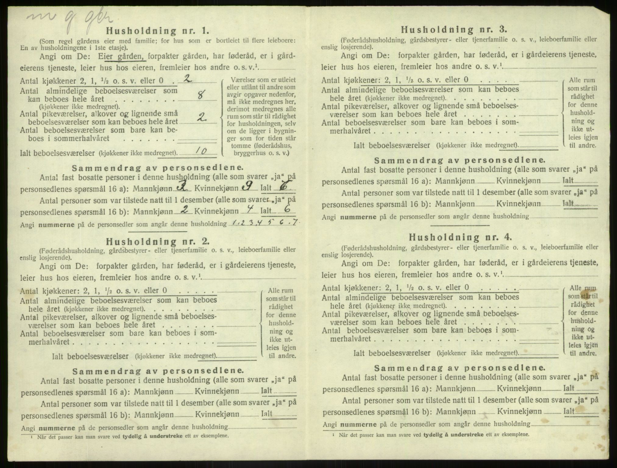 SAB, Folketelling 1920 for 1426 Luster herred, 1920, s. 996