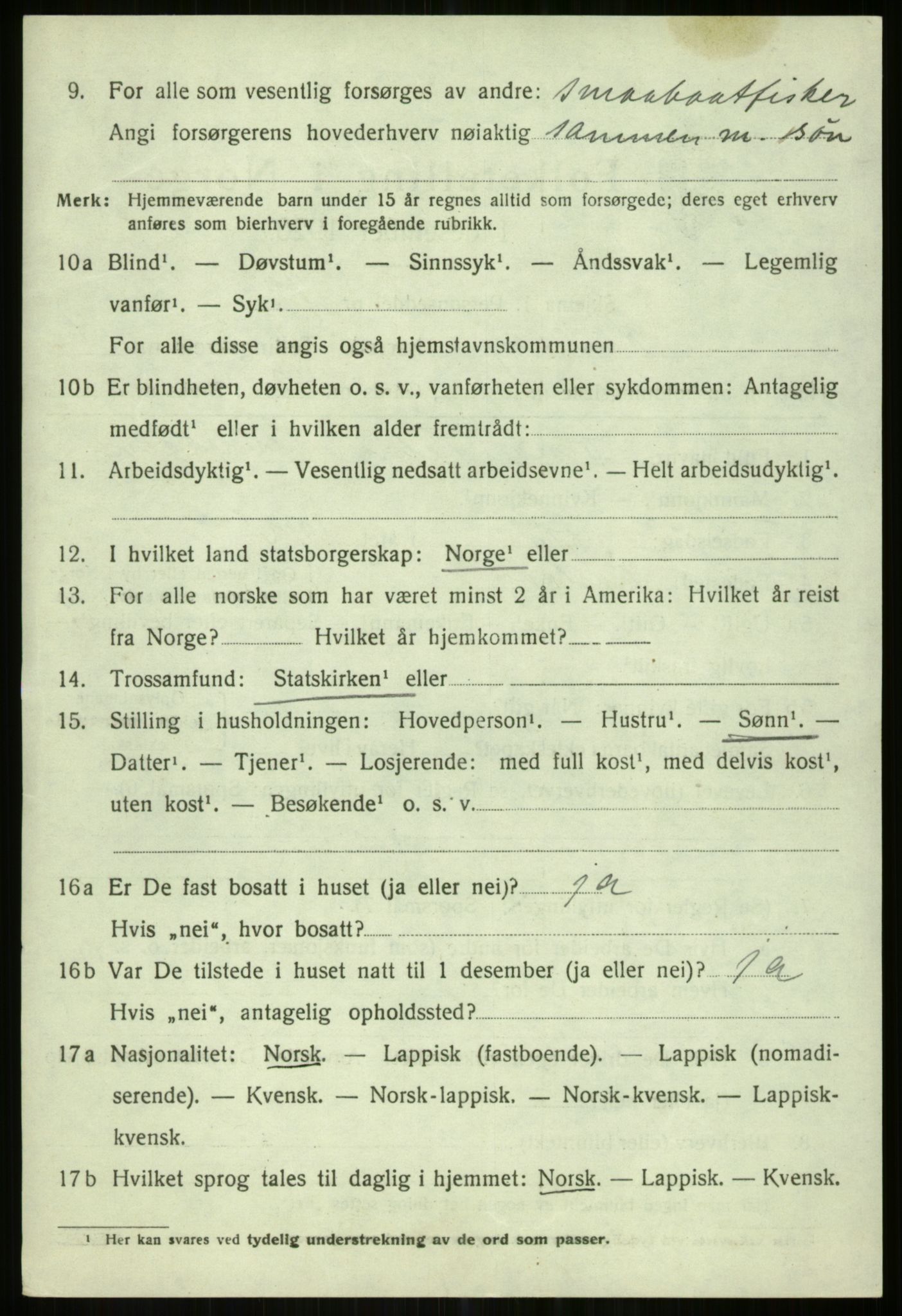 SATØ, Folketelling 1920 for 1936 Karlsøy herred, 1920, s. 5242