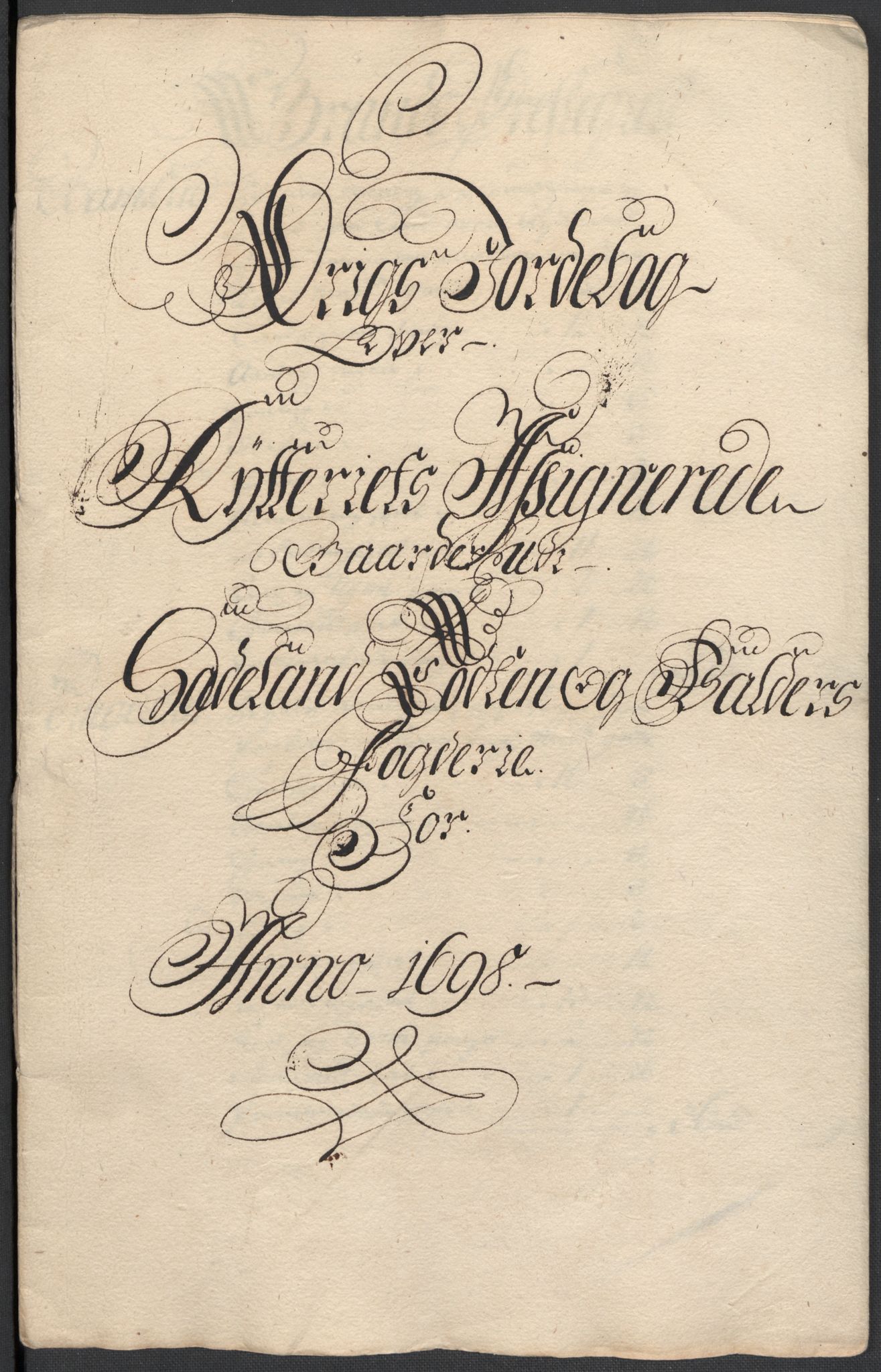 Rentekammeret inntil 1814, Reviderte regnskaper, Fogderegnskap, RA/EA-4092/R18/L1296: Fogderegnskap Hadeland, Toten og Valdres, 1698, s. 184
