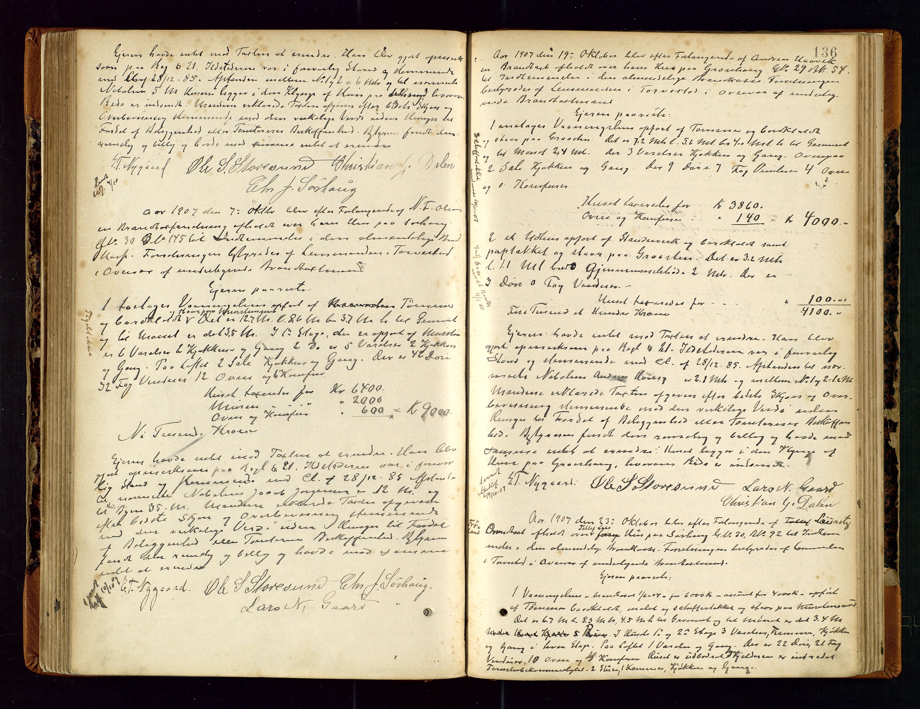 Torvestad lensmannskontor, SAST/A-100307/1/Goa/L0002: "Brandtaxationsprotokol for Torvestad Thinglag", 1883-1917, s. 135b-136a