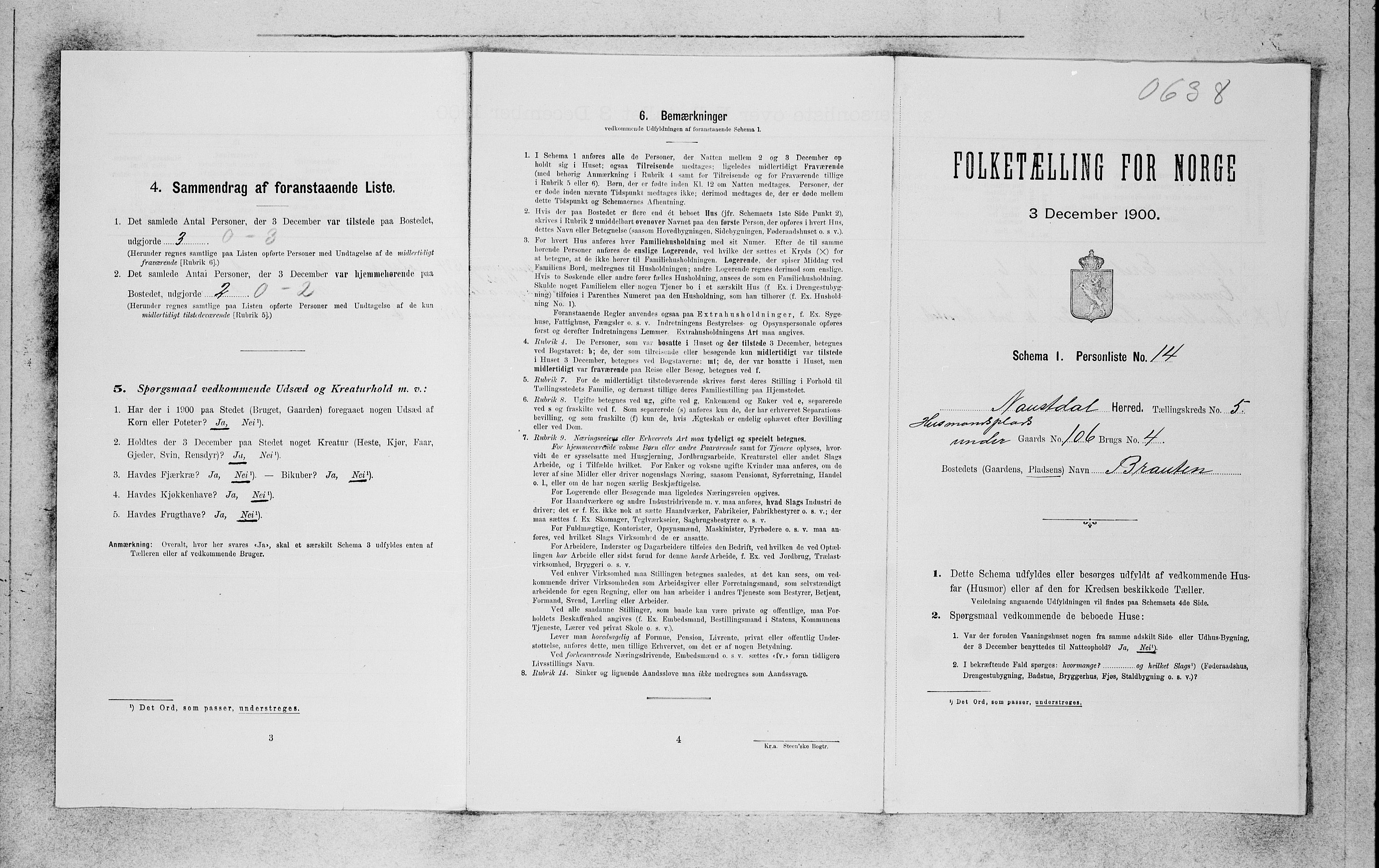 SAB, Folketelling 1900 for 1433 Naustdal herred, 1900, s. 541
