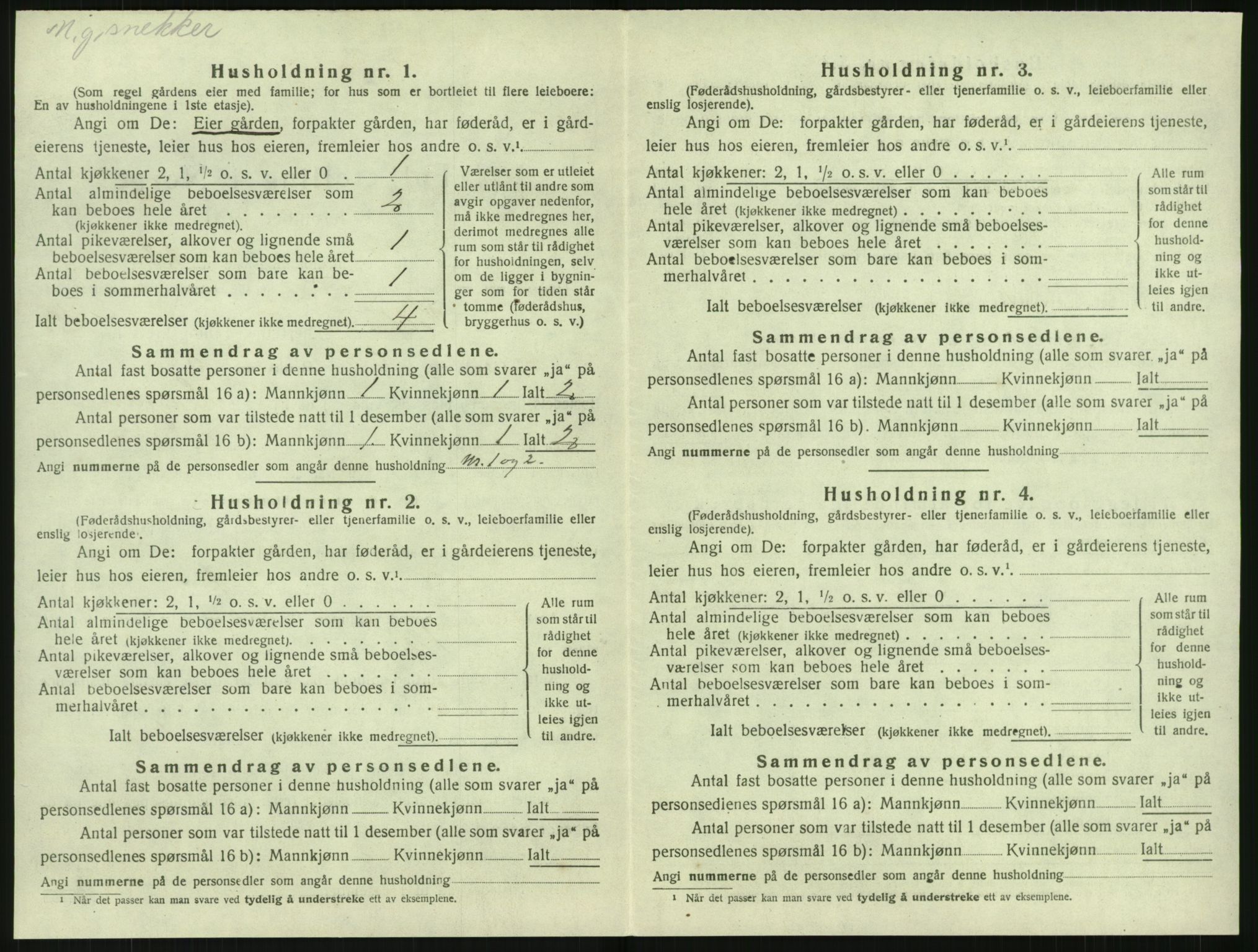 SAK, Folketelling 1920 for 0914 Holt herred, 1920, s. 1411