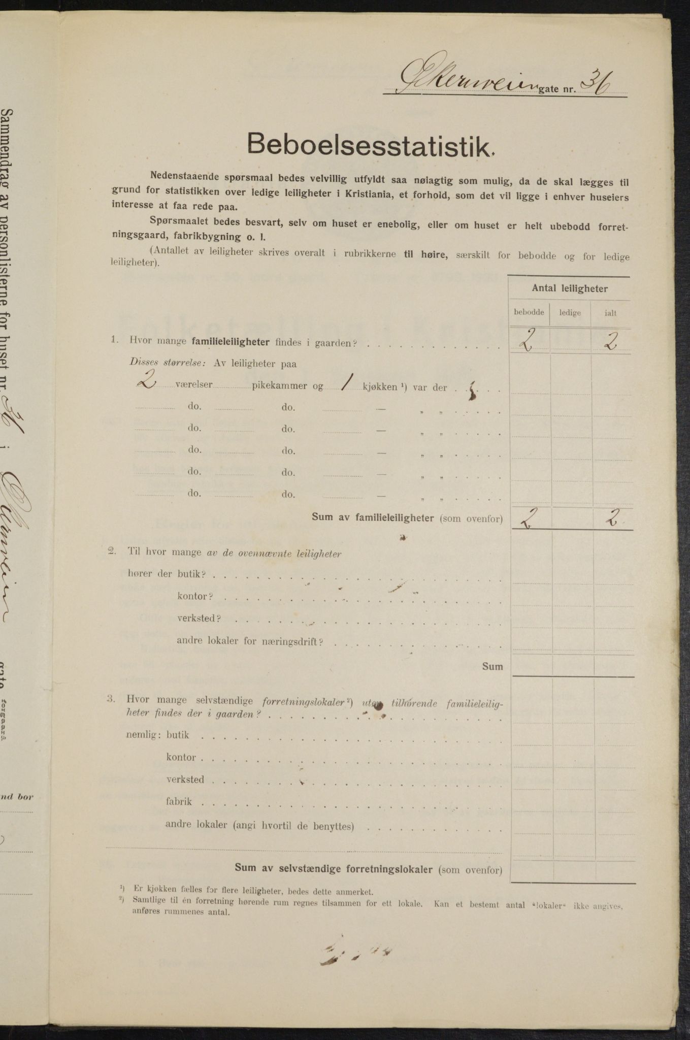 OBA, Kommunal folketelling 1.2.1914 for Kristiania, 1914, s. 129914