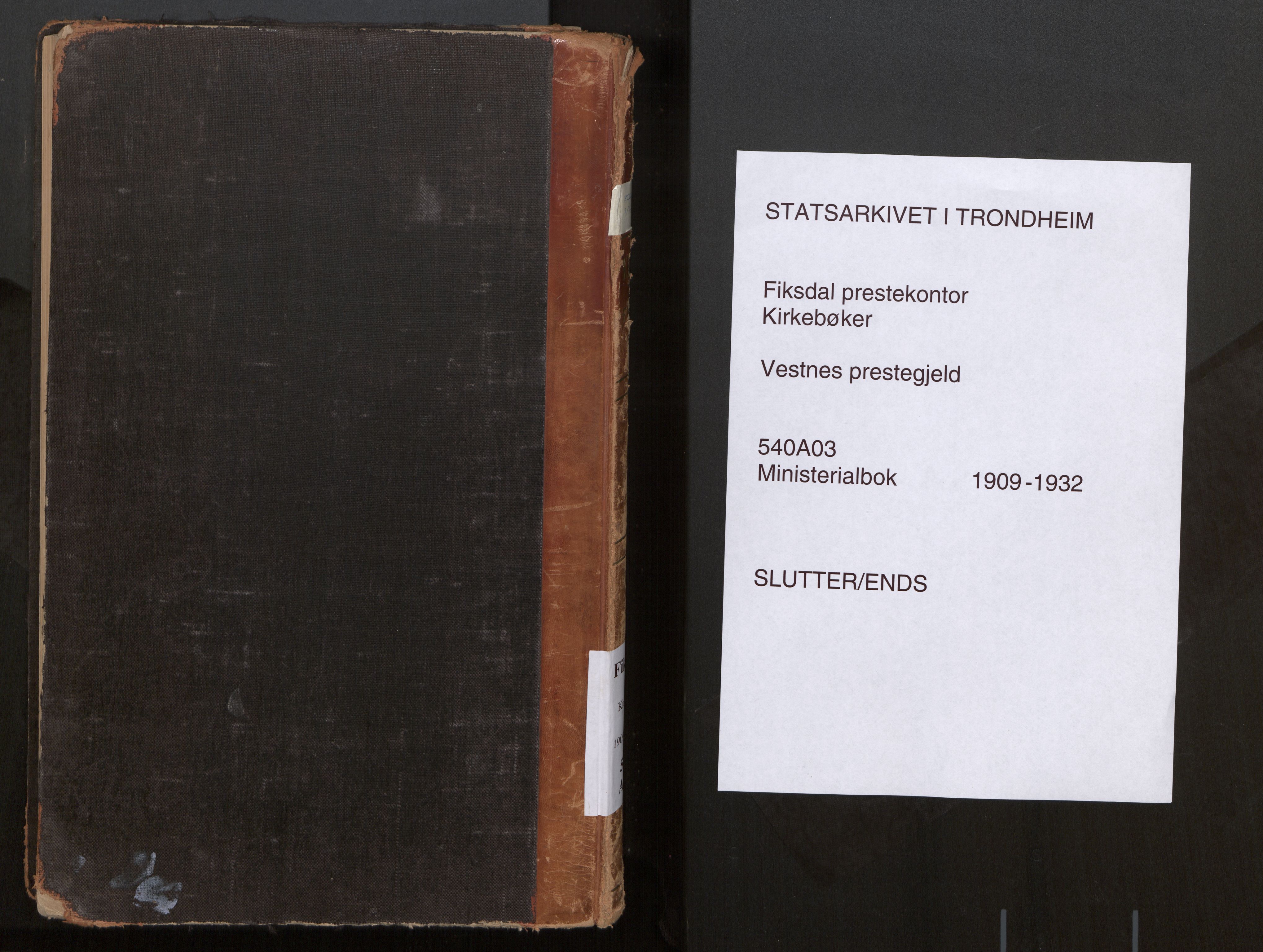 Ministerialprotokoller, klokkerbøker og fødselsregistre - Møre og Romsdal, AV/SAT-A-1454/540/L0540b: Ministerialbok nr. 540A03, 1909-1932