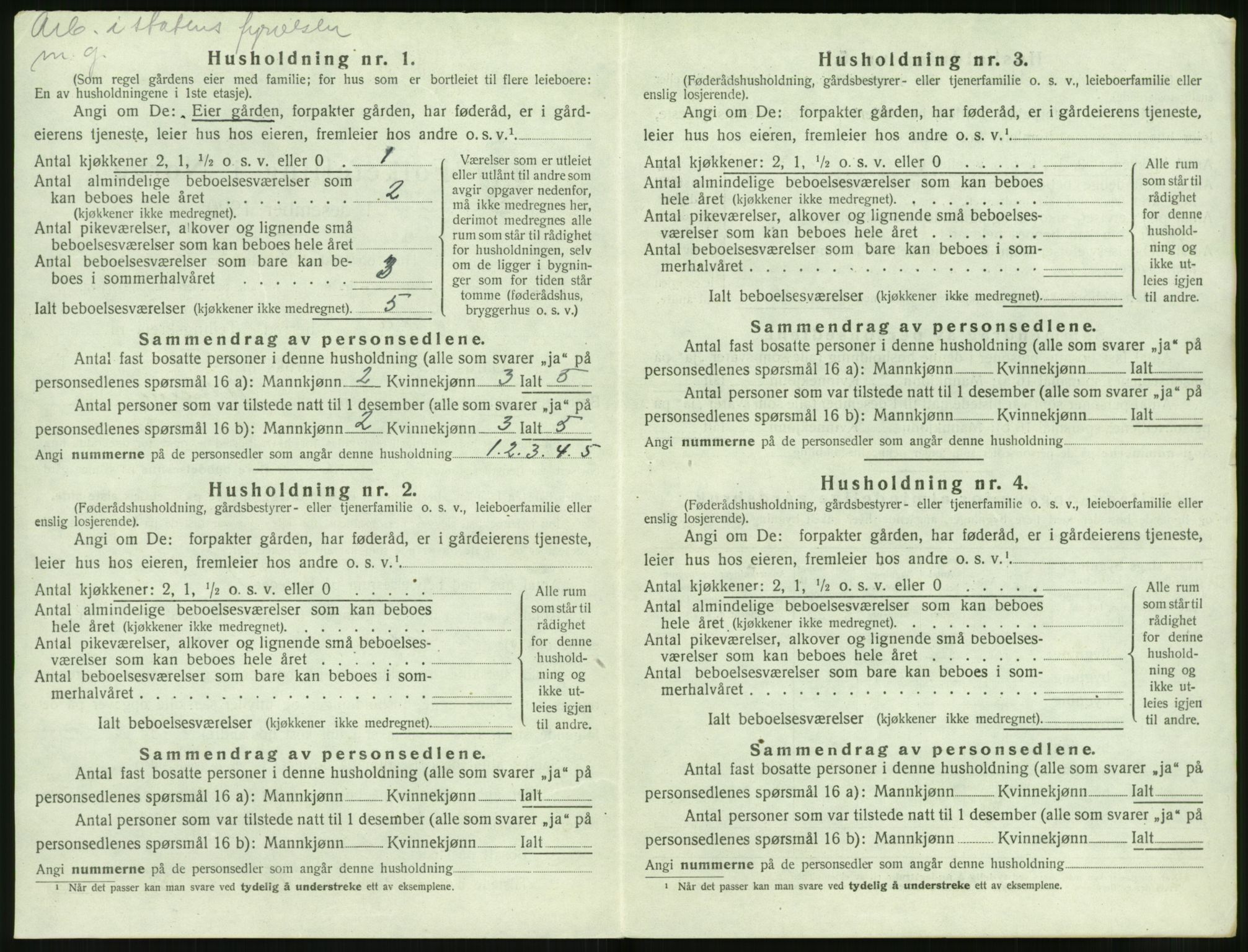 SAT, Folketelling 1920 for 1519 Volda herred, 1920, s. 1309