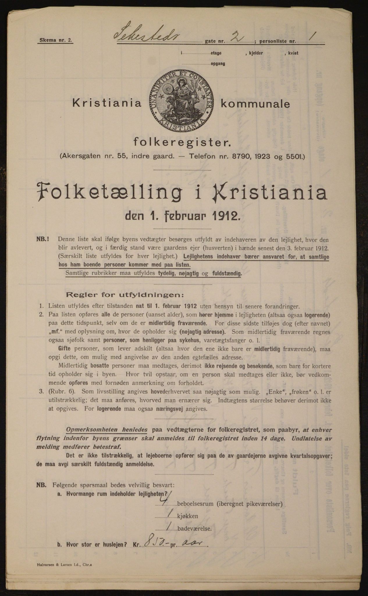 OBA, Kommunal folketelling 1.2.1912 for Kristiania, 1912, s. 93966