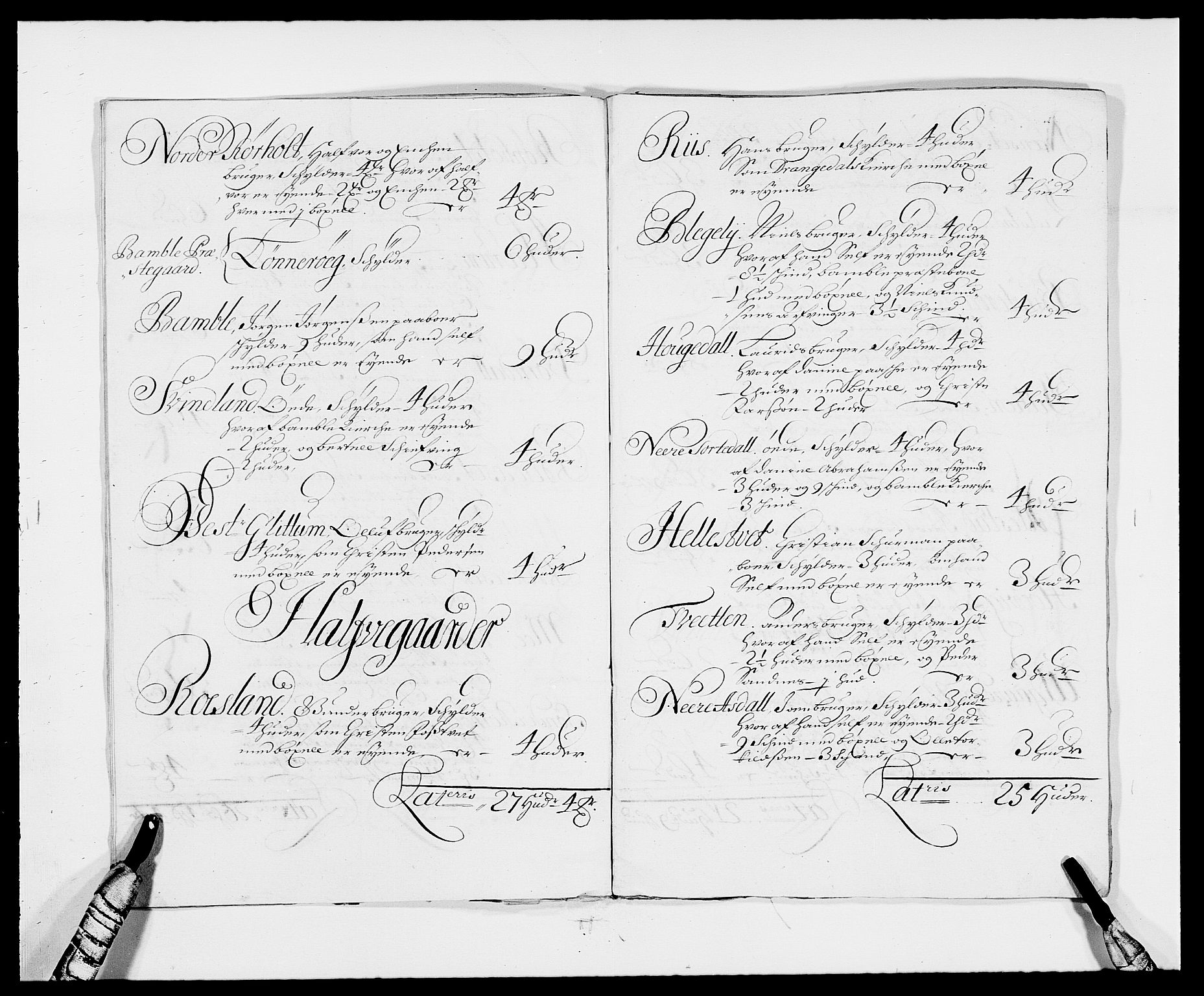 Rentekammeret inntil 1814, Reviderte regnskaper, Fogderegnskap, AV/RA-EA-4092/R34/L2050: Fogderegnskap Bamble, 1688-1691, s. 179