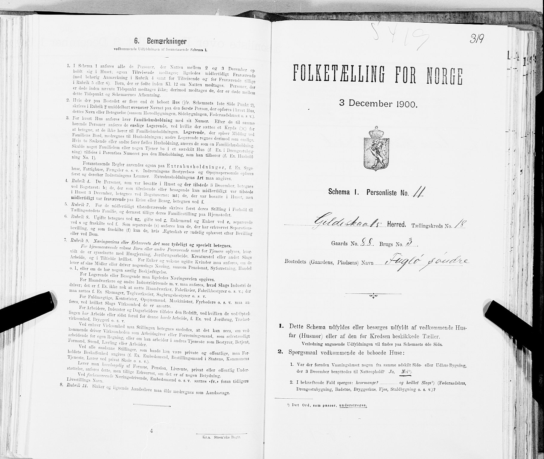 SAT, Folketelling 1900 for 1838 Gildeskål herred, 1900, s. 1829