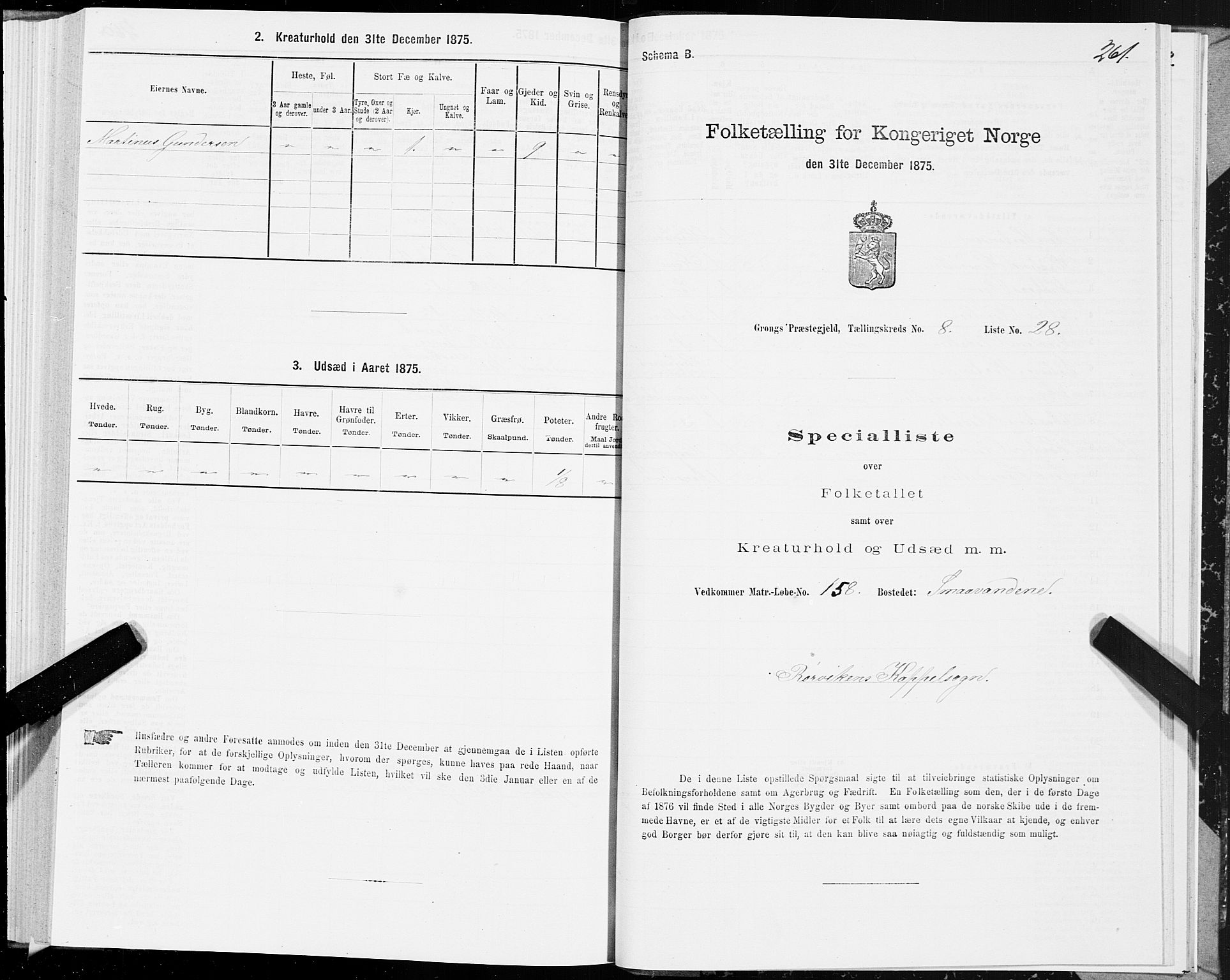 SAT, Folketelling 1875 for 1742P Grong prestegjeld, 1875, s. 4261