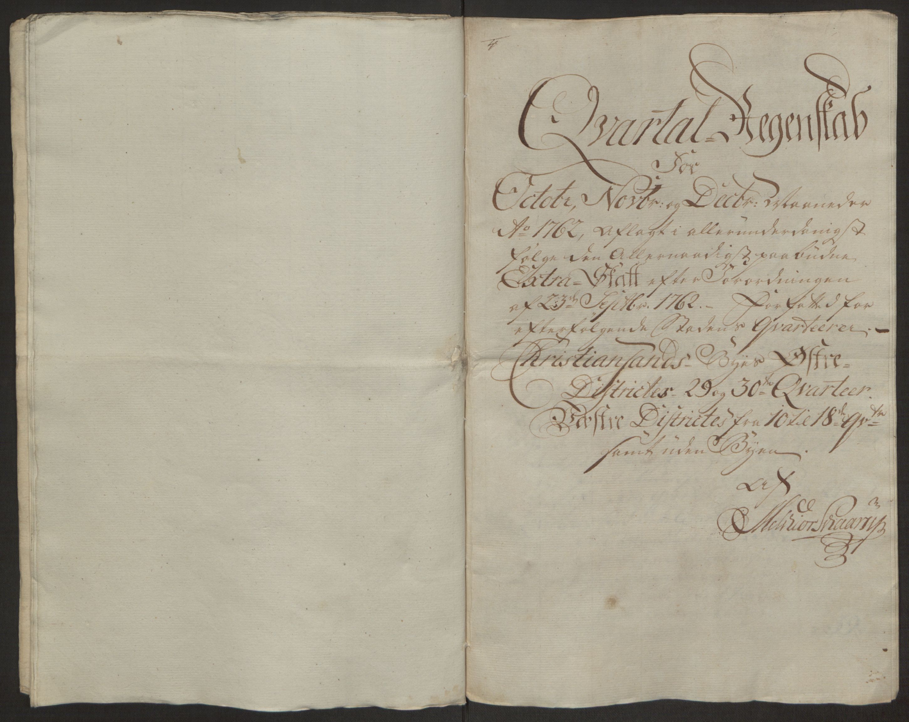 Rentekammeret inntil 1814, Reviderte regnskaper, Byregnskaper, AV/RA-EA-4066/R/Rm/L0265/0001: [M6] Kontribusjonsregnskap / Ekstraskatt, 1762-1764, s. 18
