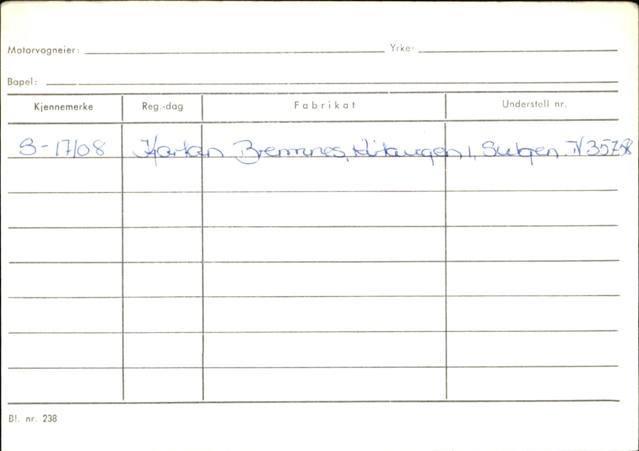 Statens vegvesen, Sogn og Fjordane vegkontor, AV/SAB-A-5301/4/F/L0133: Eigarregister Bremanger A-Å. Gaular A-H, 1945-1975, s. 136