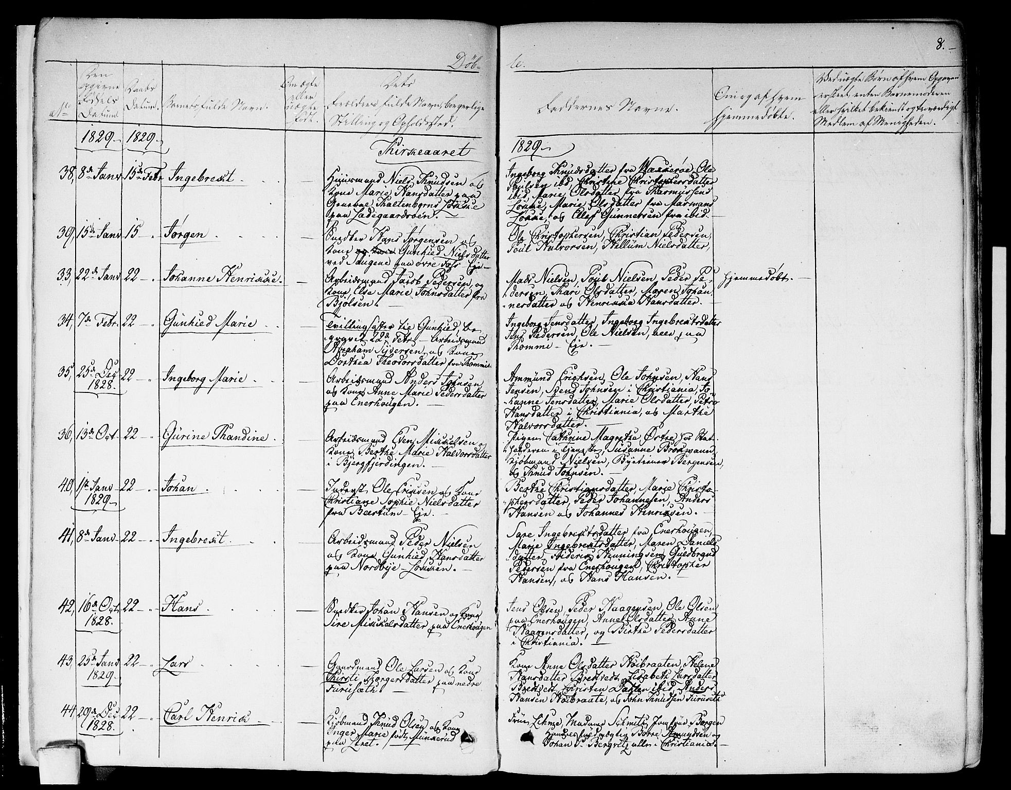 Aker prestekontor kirkebøker, SAO/A-10861/F/L0013: Ministerialbok nr. 13, 1828-1837, s. 8