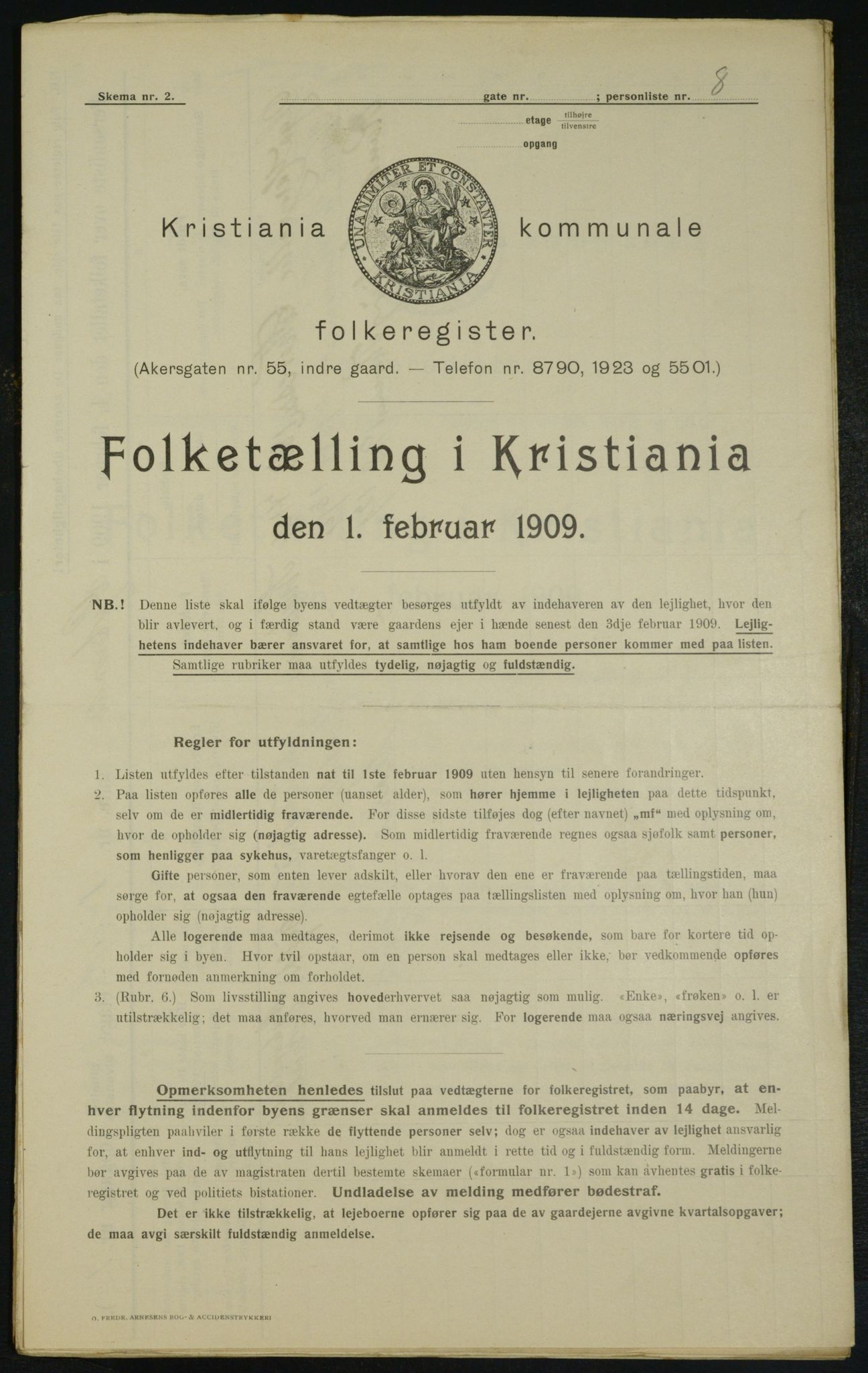 OBA, Kommunal folketelling 1.2.1909 for Kristiania kjøpstad, 1909, s. 15922