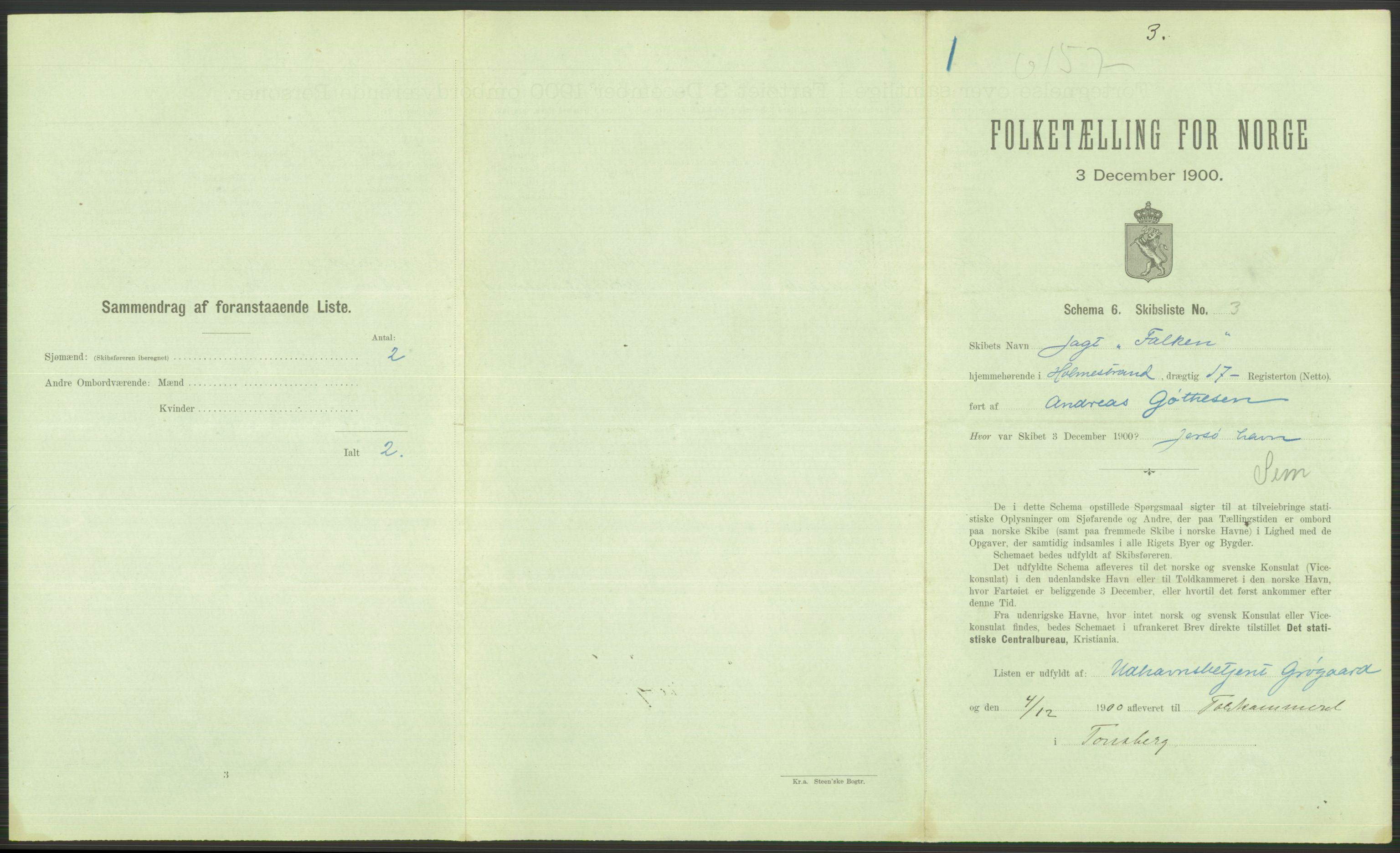 RA, Folketelling 1900 - skipslister med personlister for skip i norske havner, utenlandske havner og til havs, 1900, s. 471