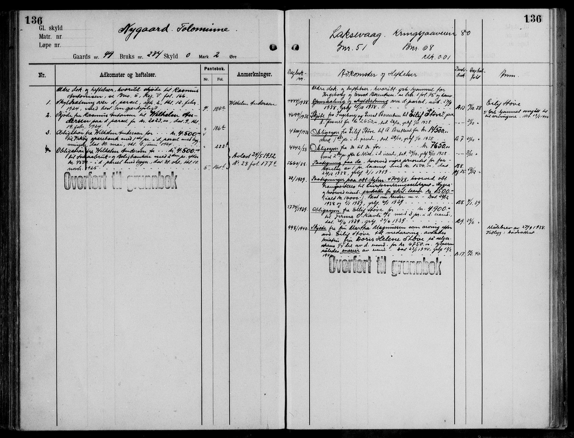 Midhordland sorenskriveri, AV/SAB-A-3001/1/G/Ga/Gab/L0111: Panteregister nr. II.A.b.111, s. 136