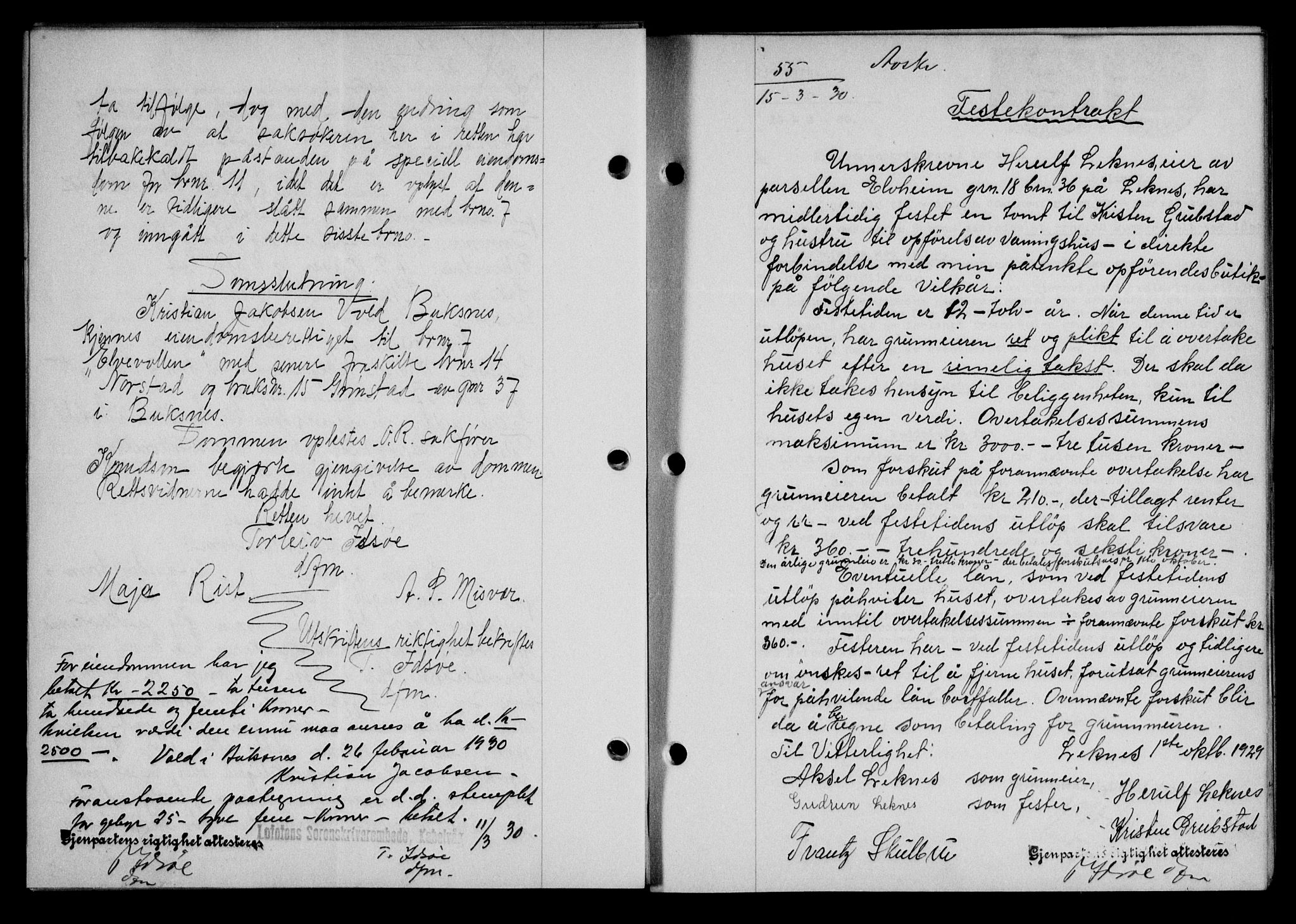 Lofoten sorenskriveri, SAT/A-0017/1/2/2C/L0021b: Pantebok nr. 21b, 1930-1930, Tingl.dato: 15.03.1930