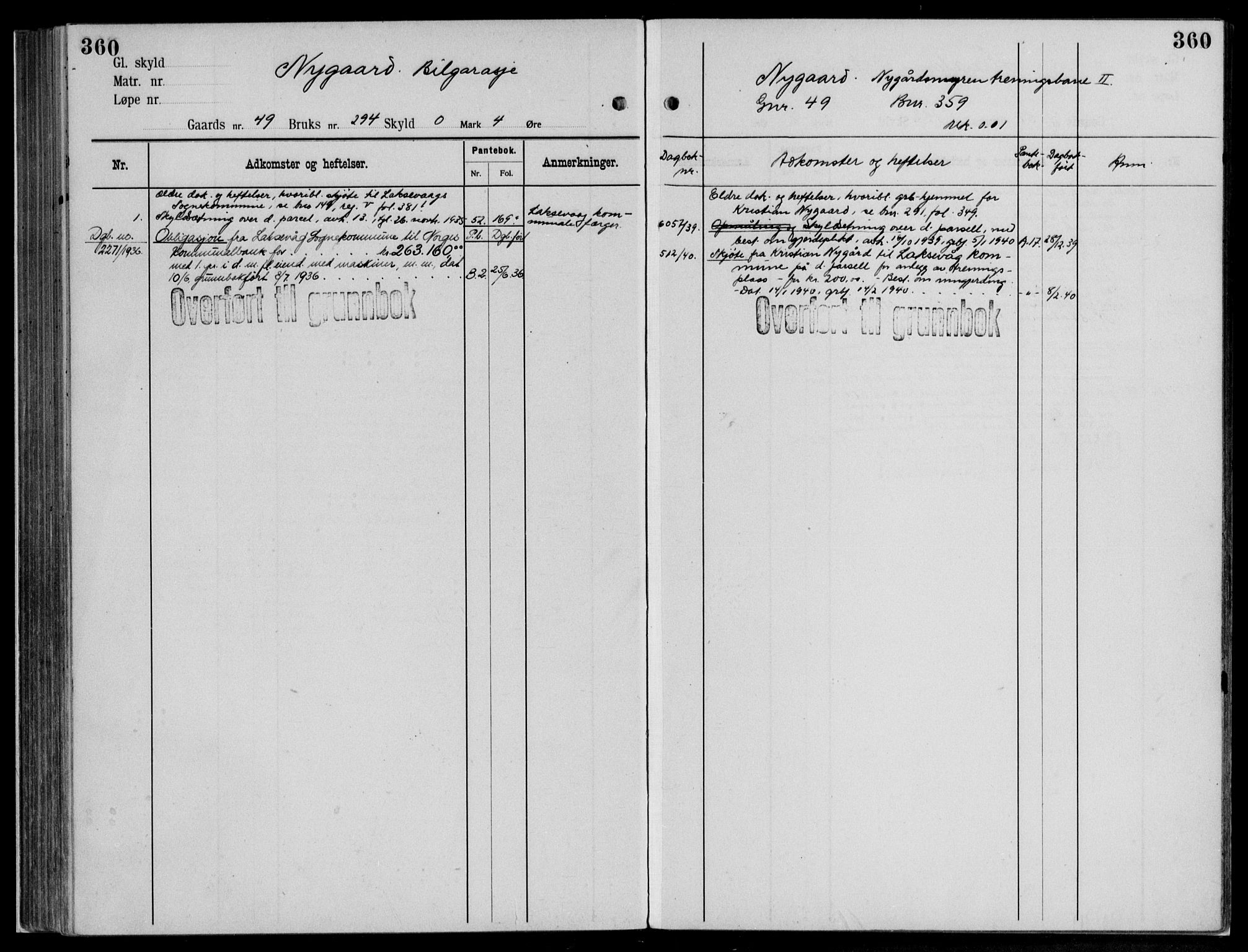 Midhordland sorenskriveri, AV/SAB-A-3001/1/G/Ga/Gab/L0112: Panteregister nr. II.A.b.112, s. 360