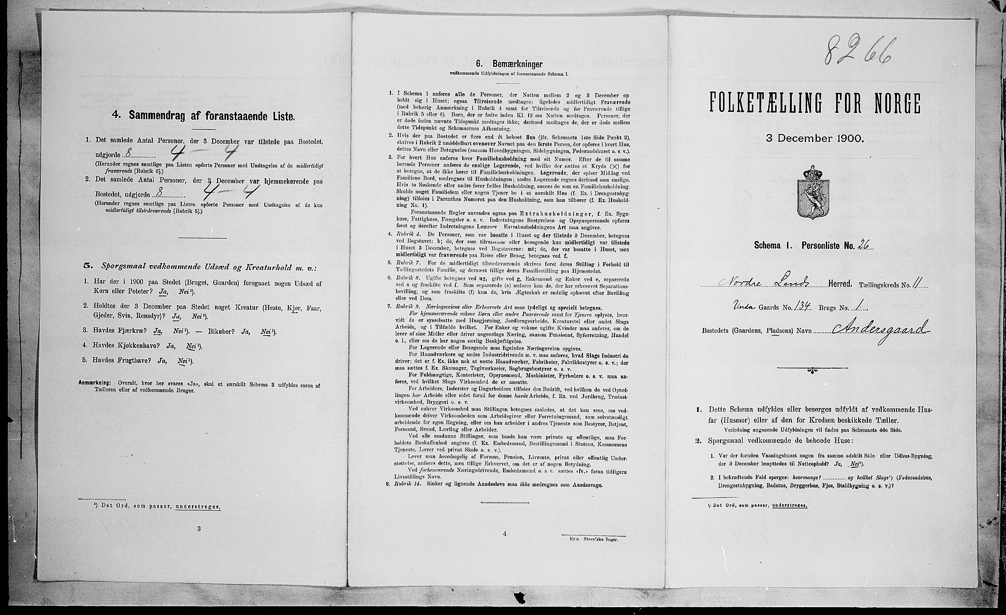 SAH, Folketelling 1900 for 0538 Nordre Land herred, 1900, s. 1381