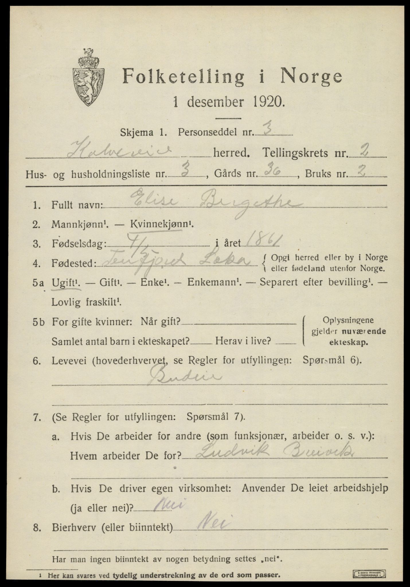 SAT, Folketelling 1920 for 1752 Kolvereid herred, 1920, s. 1525