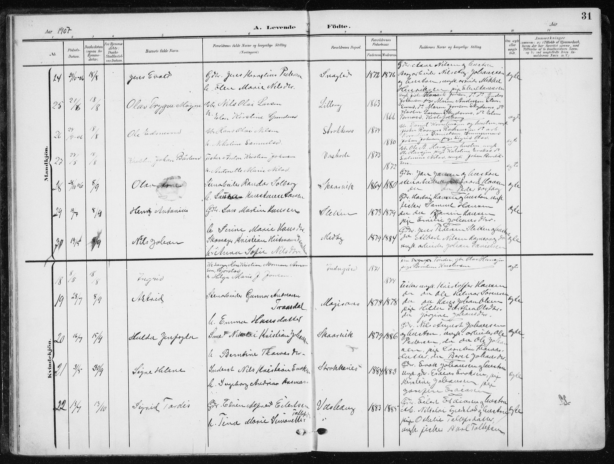 Salangen sokneprestembete, AV/SATØ-S-1324/H/Ha/L0002kirke: Ministerialbok nr. 2, 1902-1911, s. 31