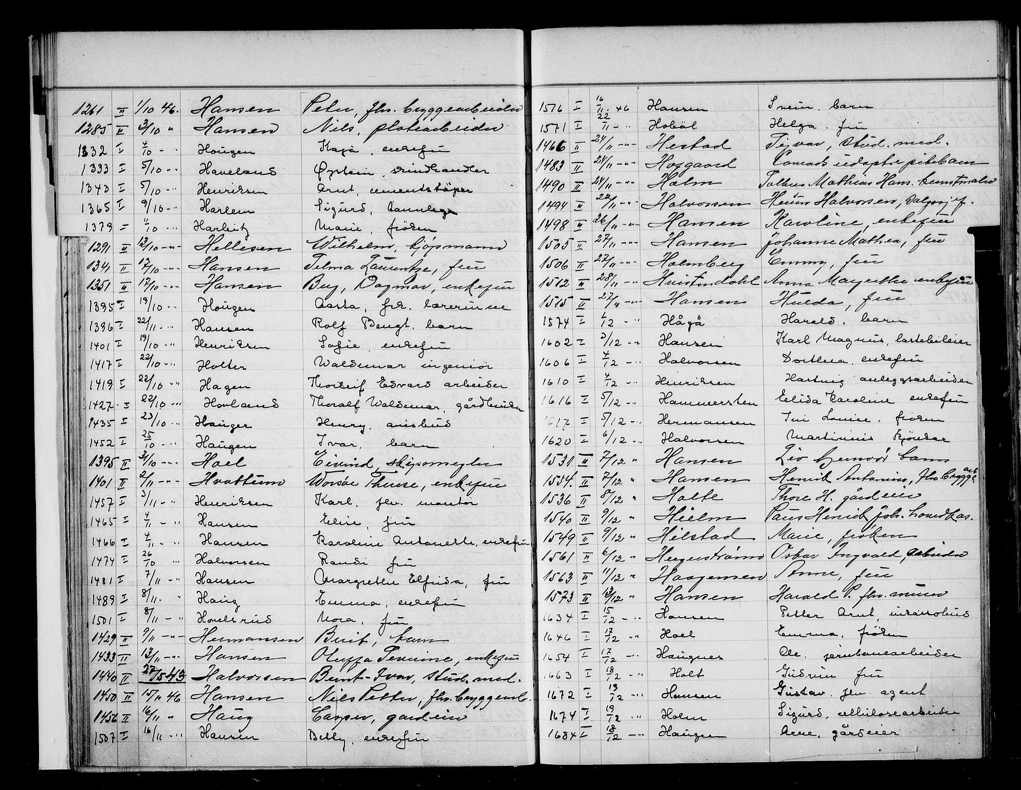 Oslo skifterett, AV/SAO-A-10383/F/Fa/Faa/L0046: Register til dødsfallsprotokollene, 1946