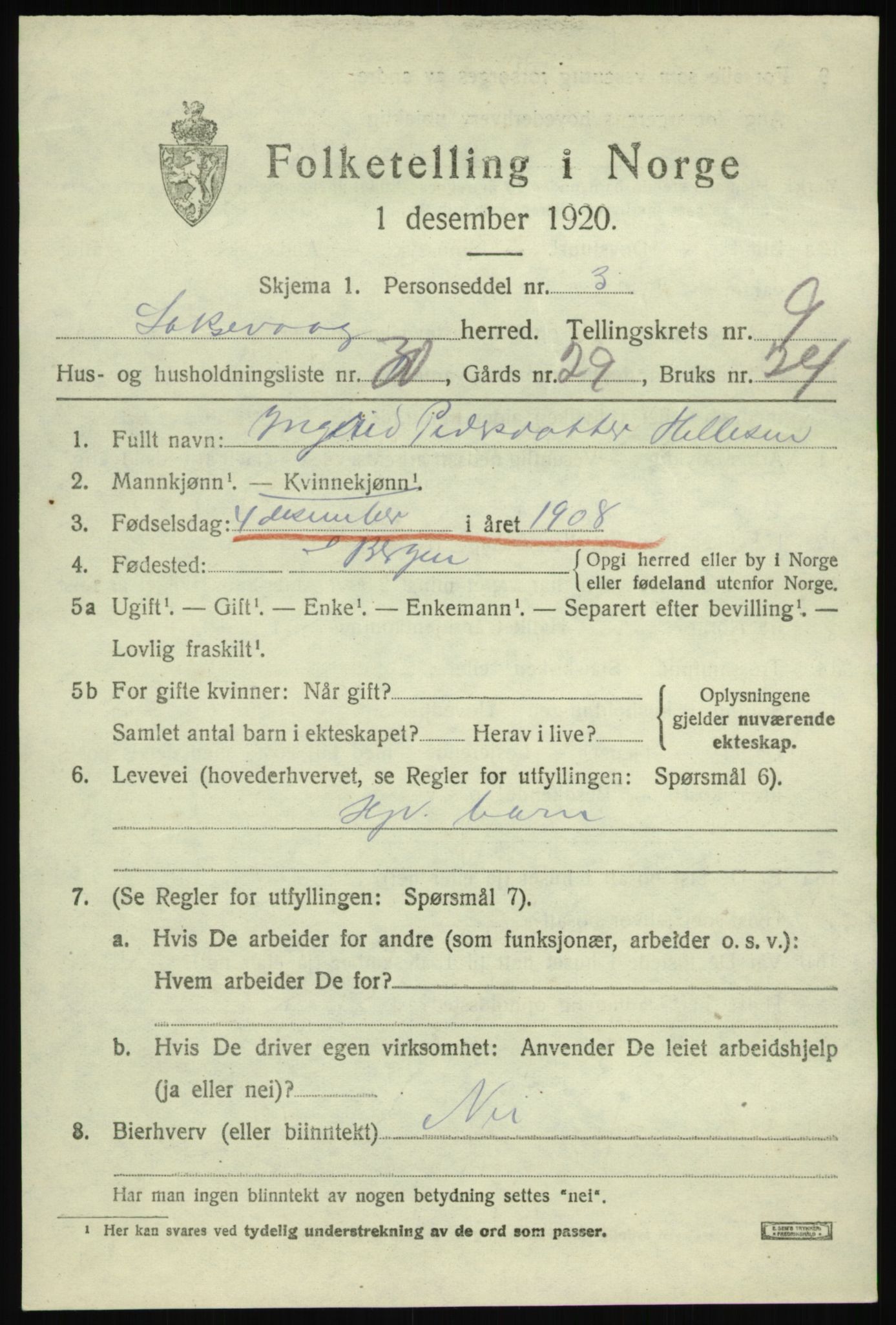 SAB, Folketelling 1920 for 1248 Laksevåg herred, 1920, s. 19828