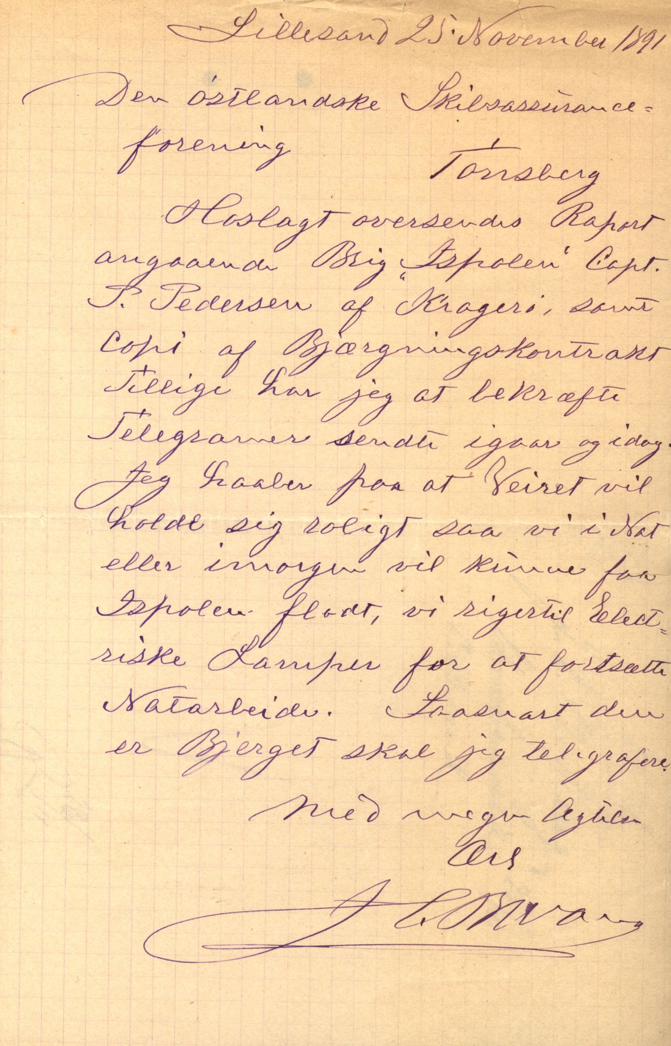 Pa 63 - Østlandske skibsassuranceforening, VEMU/A-1079/G/Ga/L0027/0003: Havaridokumenter / Bothnia, Petropolis, Agathe, Annie, Ispolen, Isploven, 1891, s. 52