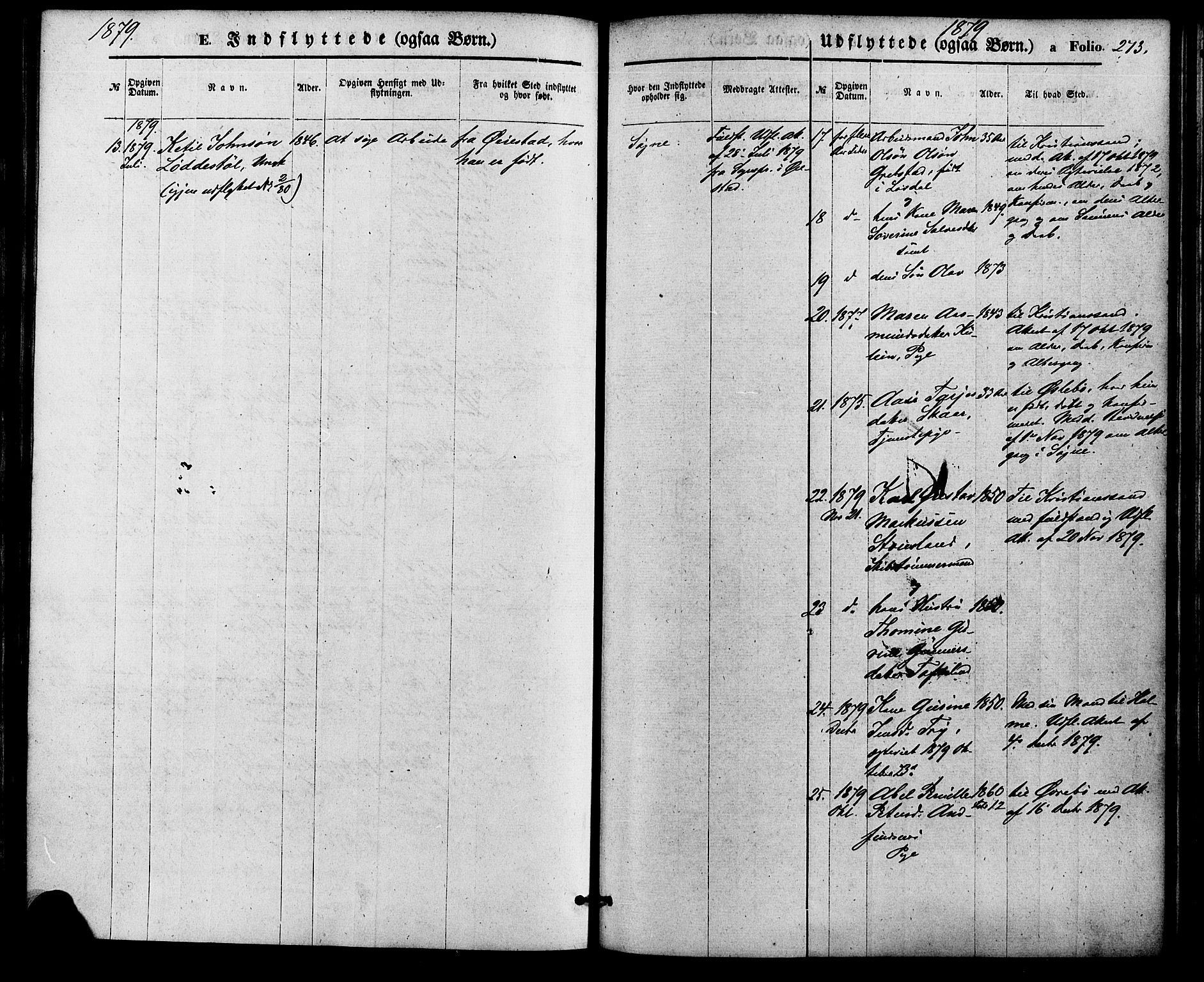 Søgne sokneprestkontor, AV/SAK-1111-0037/F/Fa/Fab/L0011: Ministerialbok nr. A 11, 1869-1879, s. 273