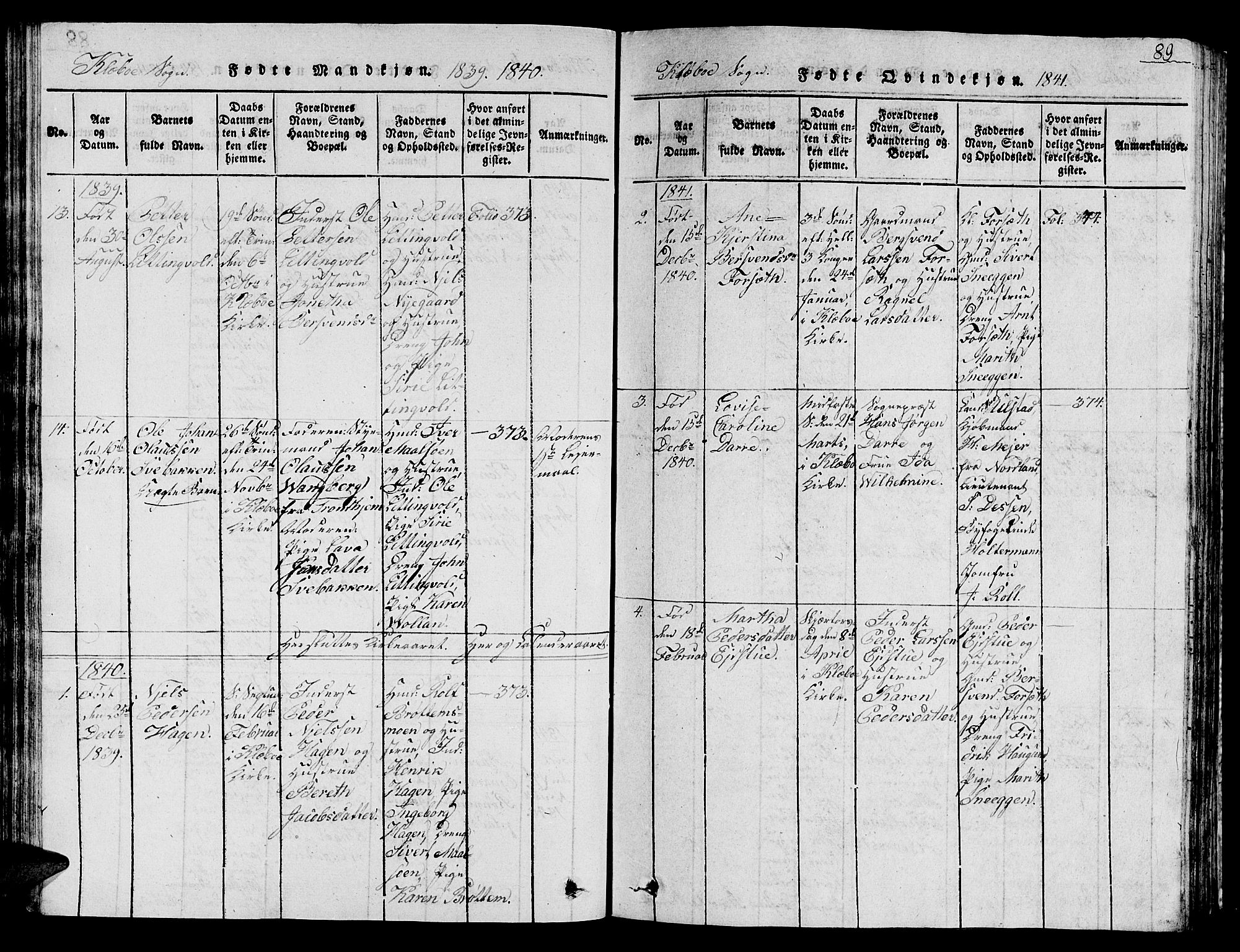 Ministerialprotokoller, klokkerbøker og fødselsregistre - Sør-Trøndelag, SAT/A-1456/618/L0450: Klokkerbok nr. 618C01, 1816-1865, s. 89