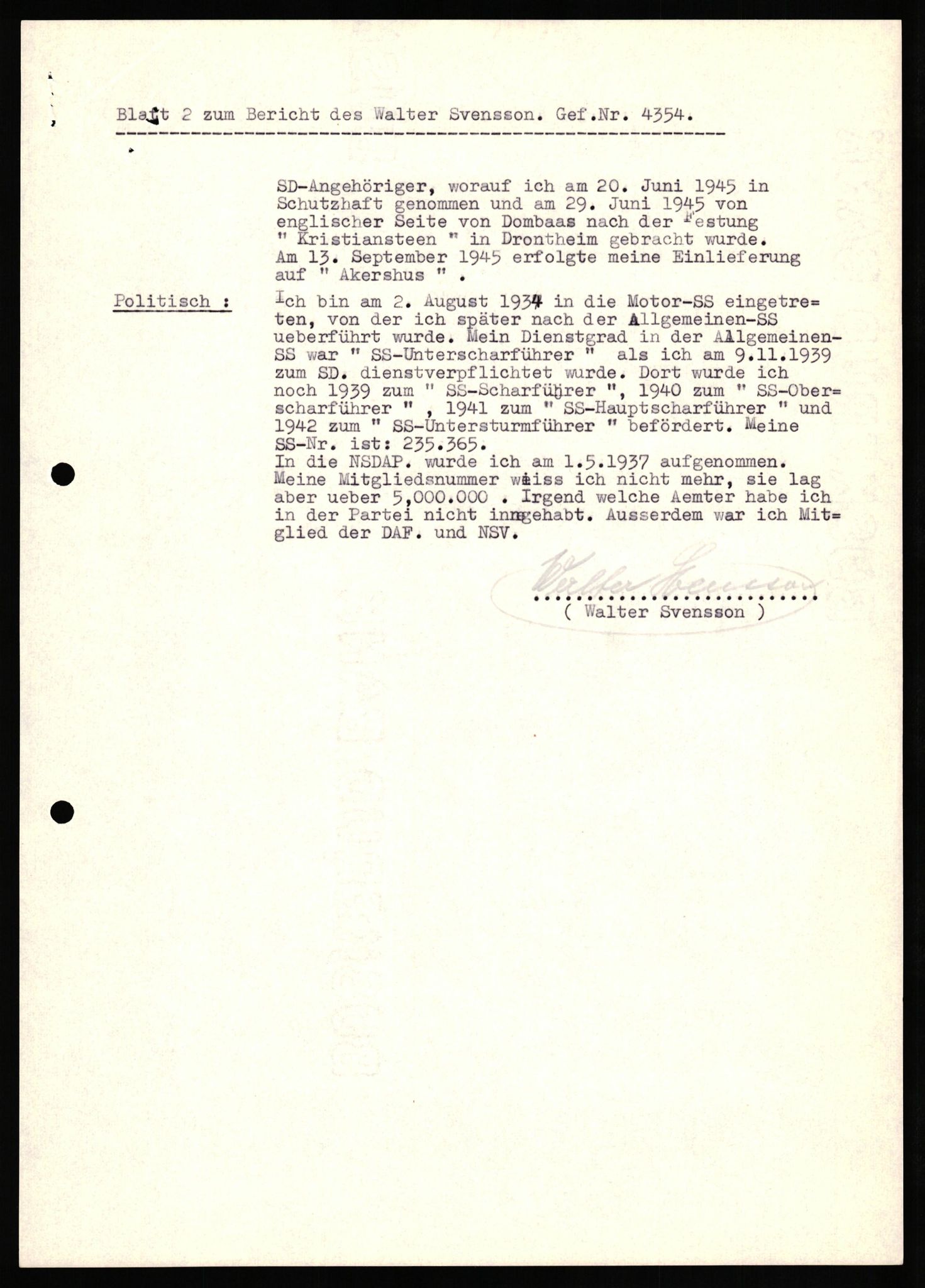 Forsvaret, Forsvarets overkommando II, AV/RA-RAFA-3915/D/Db/L0033: CI Questionaires. Tyske okkupasjonsstyrker i Norge. Tyskere., 1945-1946, s. 331