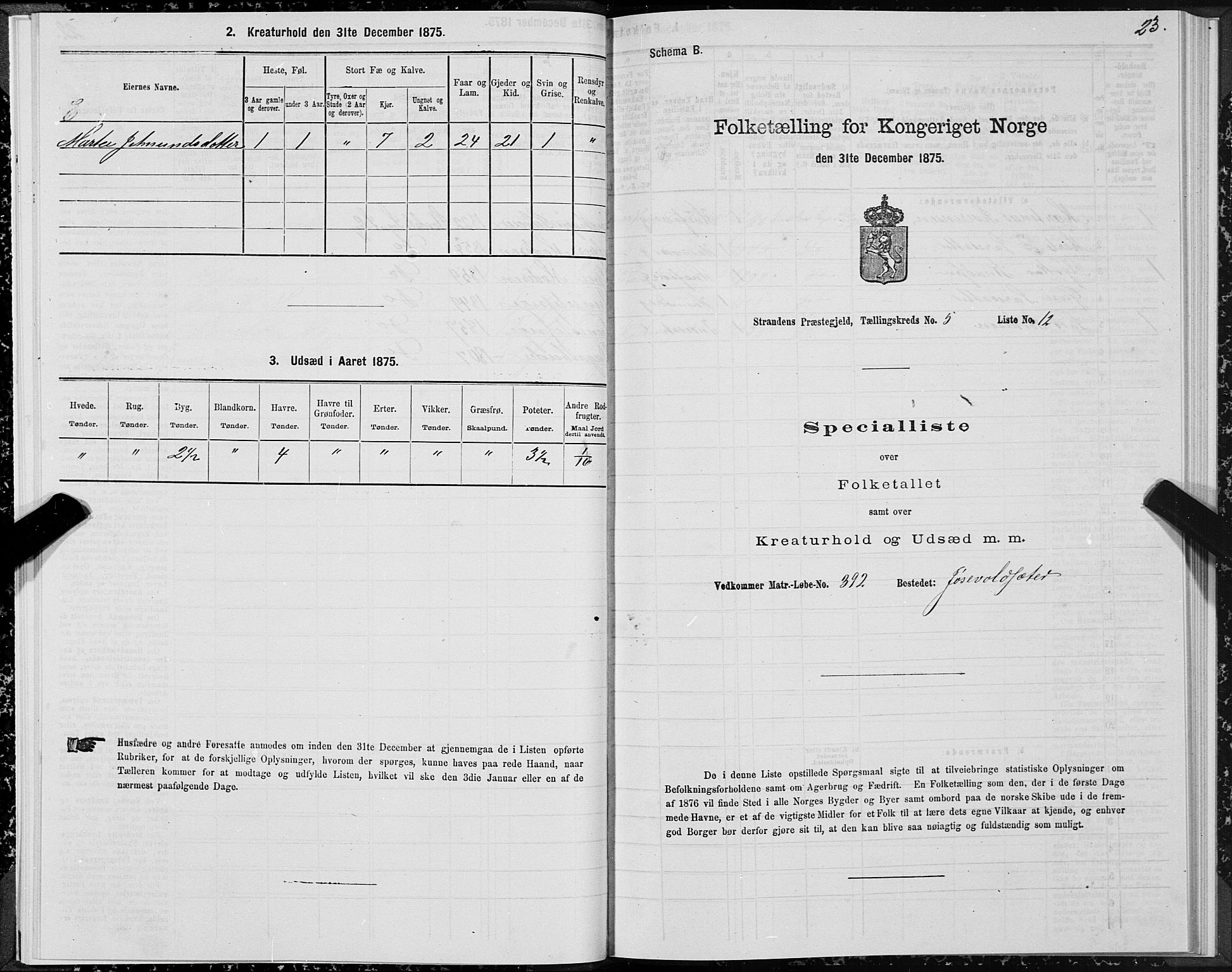 SAT, Folketelling 1875 for 1525P Stranda prestegjeld, 1875, s. 3023