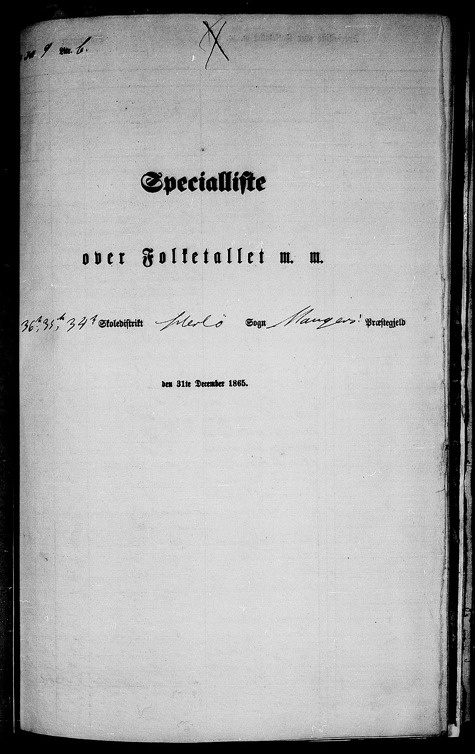 RA, Folketelling 1865 for 1261P Manger prestegjeld, 1865, s. 181