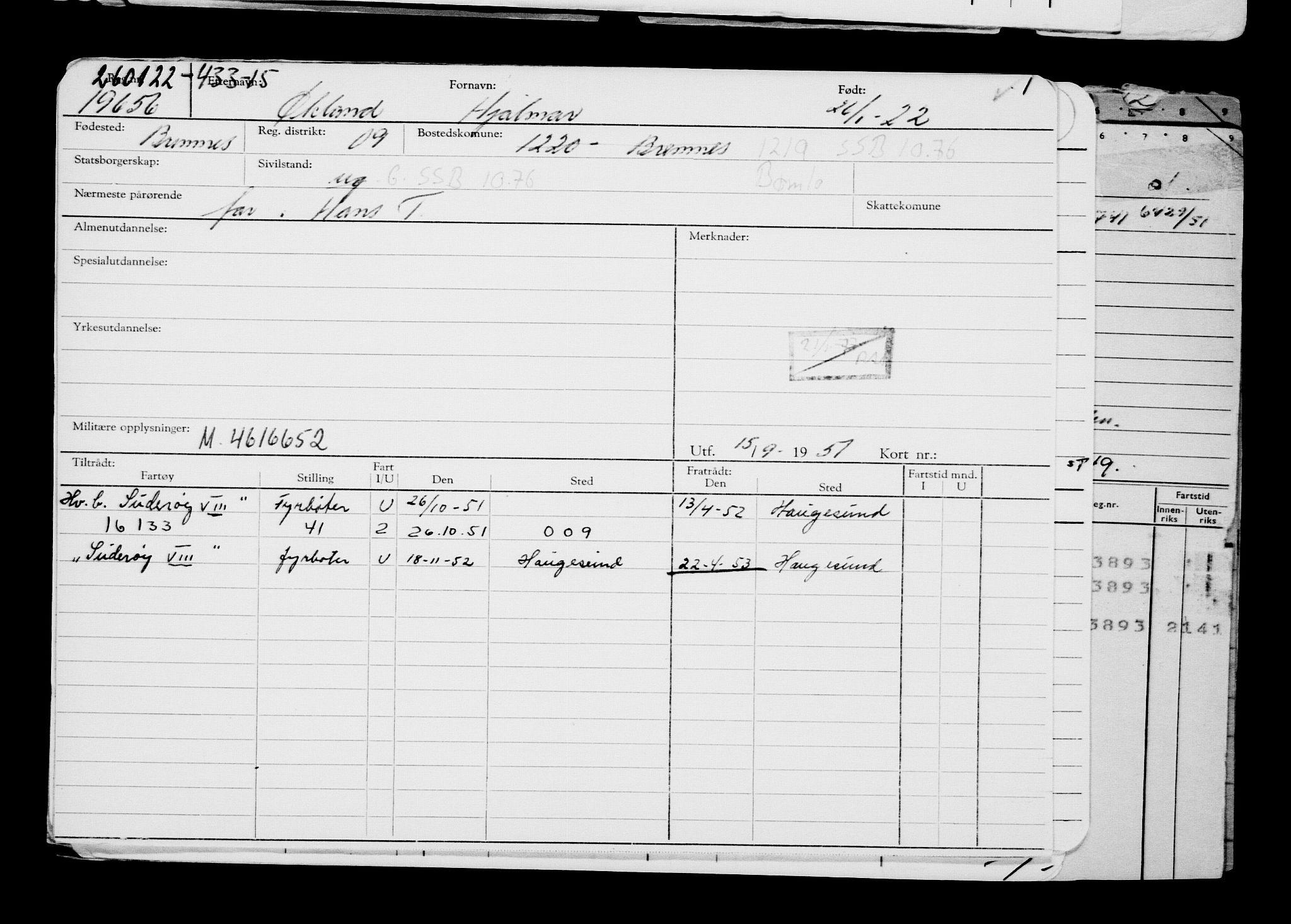 Direktoratet for sjømenn, AV/RA-S-3545/G/Gb/L0202: Hovedkort, 1922, s. 350