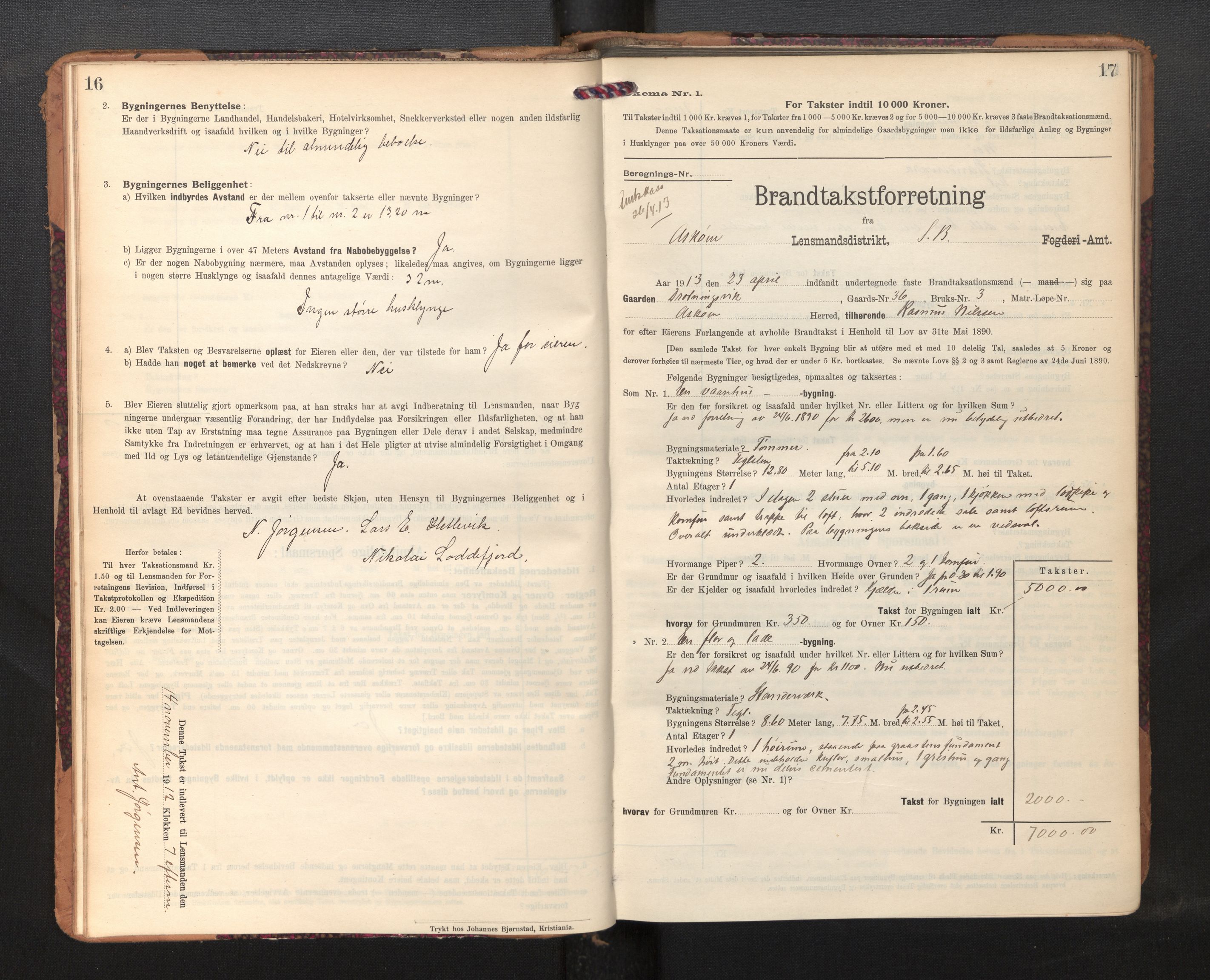 Lensmannen i Askøy, SAB/A-31001/0012/L0007: Branntakstprotokoll, skjematakst, 1910-1919, s. 16-17