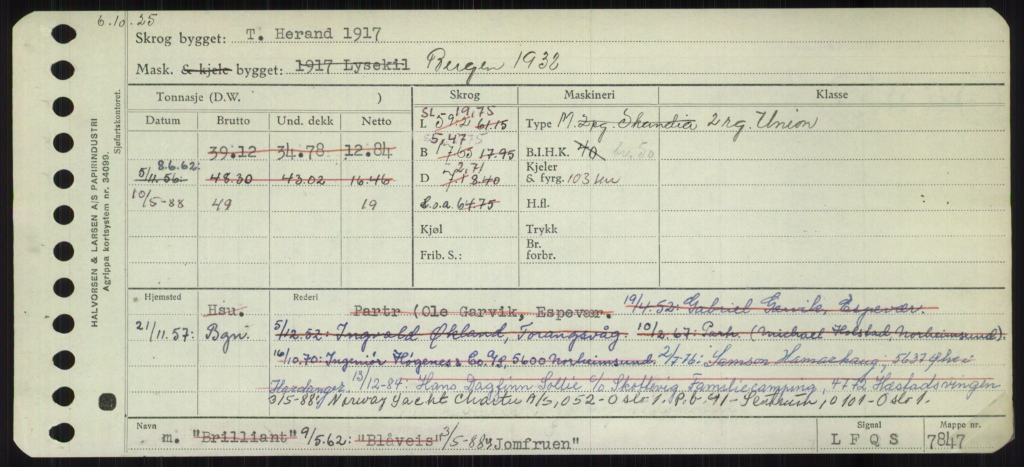 Sjøfartsdirektoratet med forløpere, Skipsmålingen, RA/S-1627/H/Ha/L0003/0001: Fartøy, Hilm-Mar / Fartøy, Hilm-Kol, s. 539