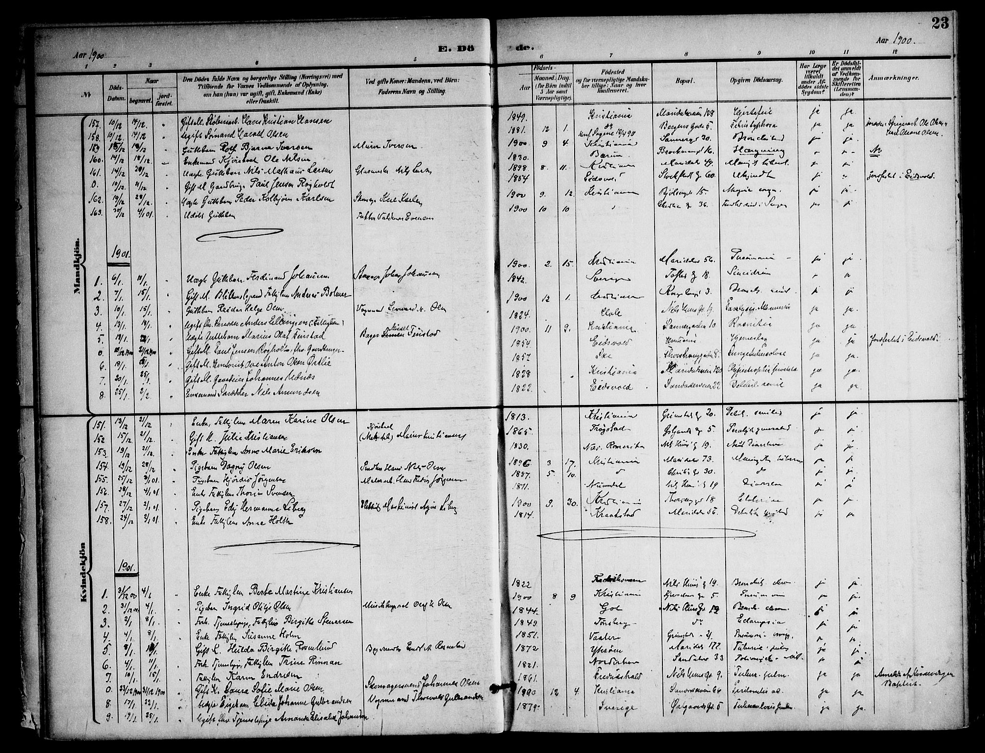 Sagene prestekontor Kirkebøker, AV/SAO-A-10796/F/L0006: Ministerialbok nr. 6, 1898-1923, s. 23