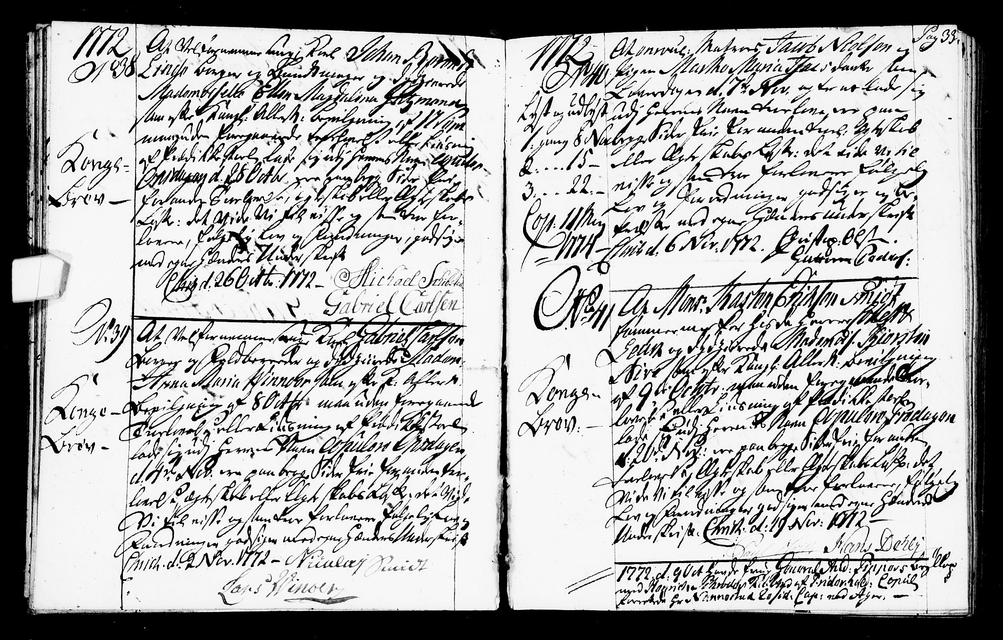 Oslo domkirke Kirkebøker, SAO/A-10752/L/La/L0009: Forlovererklæringer nr. 9, 1770-1784, s. 33