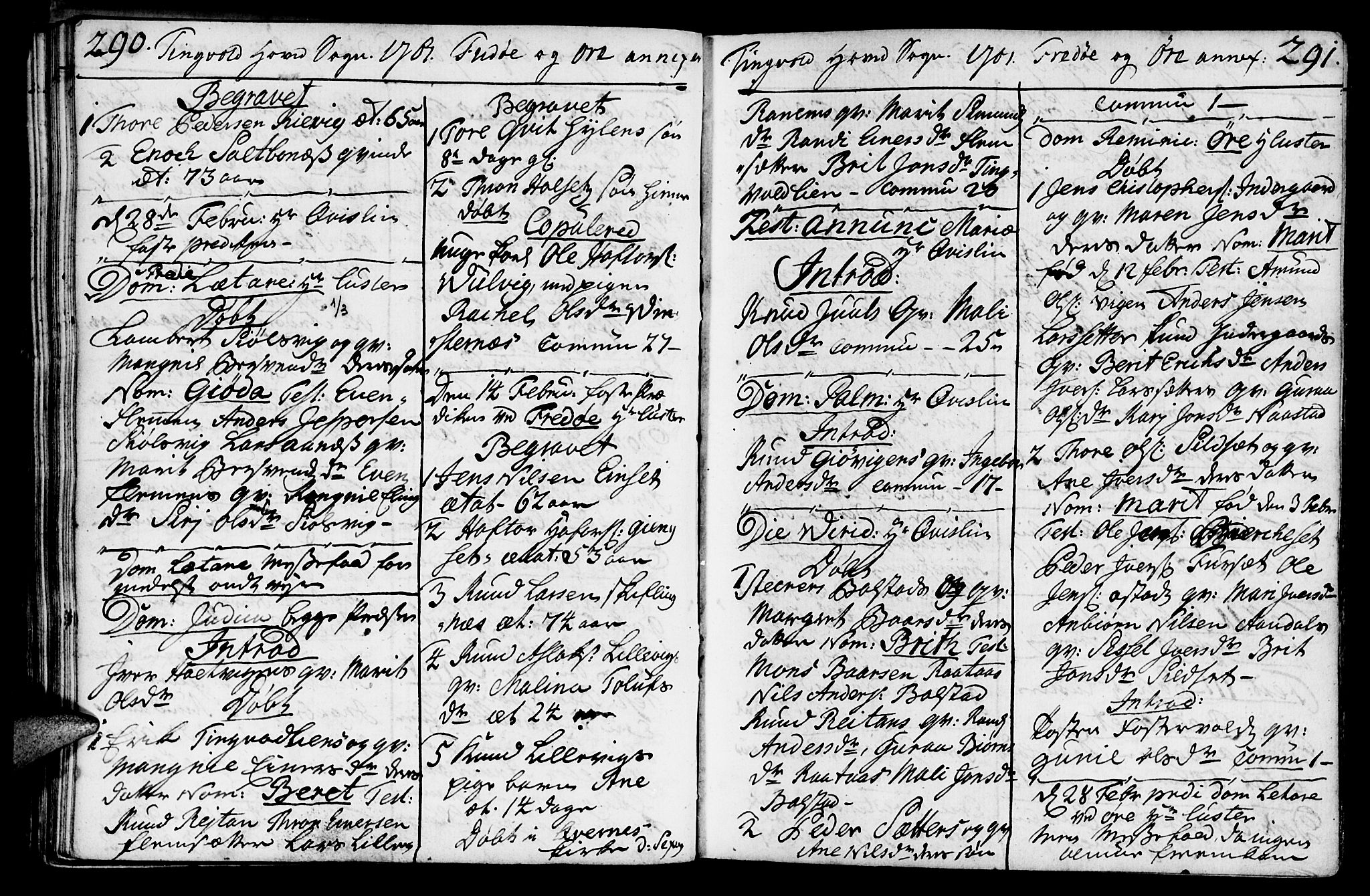 Ministerialprotokoller, klokkerbøker og fødselsregistre - Møre og Romsdal, AV/SAT-A-1454/586/L0979: Ministerialbok nr. 586A05, 1751-1776, s. 290-291