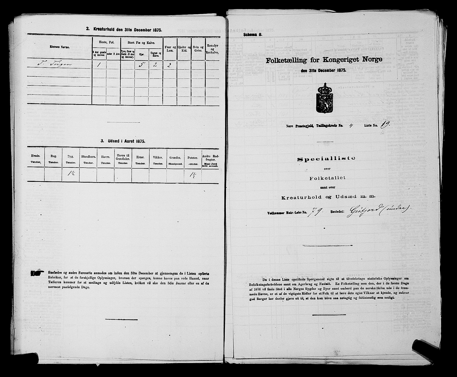 SAKO, Folketelling 1875 for 0633P Nore prestegjeld, 1875, s. 582