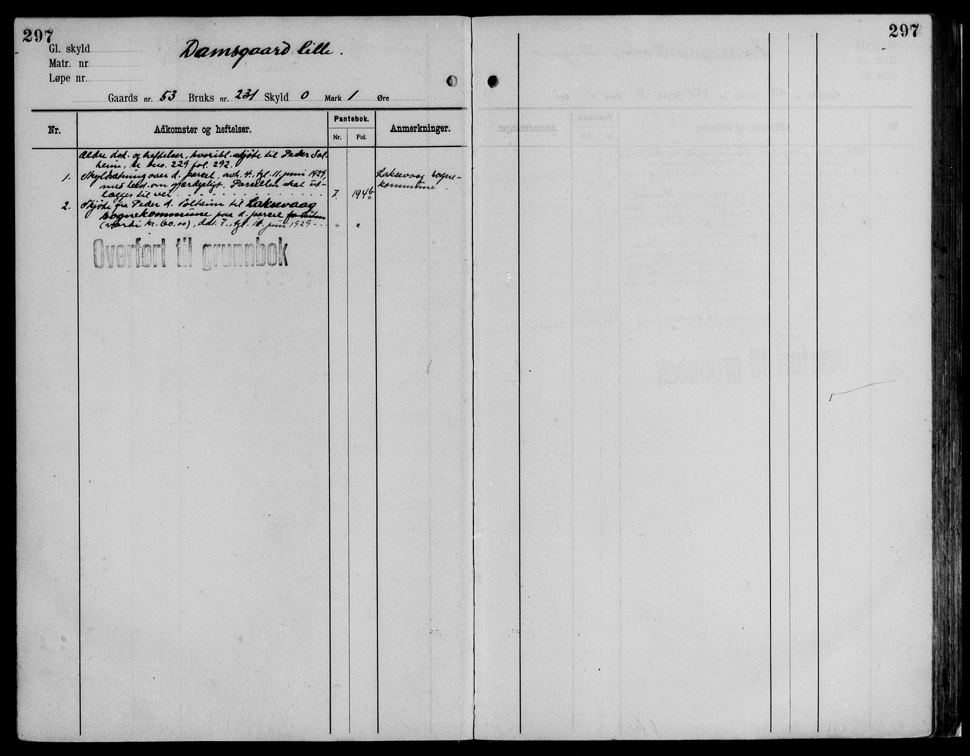 Midhordland sorenskriveri, AV/SAB-A-3001/1/G/Ga/Gab/L0116: Panteregister nr. II.A.b.116, s. 297