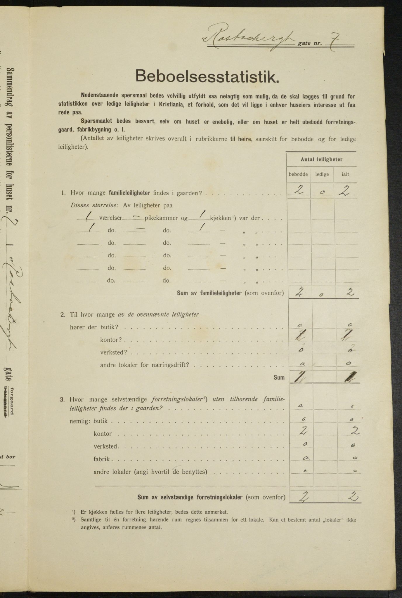 OBA, Kommunal folketelling 1.2.1913 for Kristiania, 1913, s. 84485