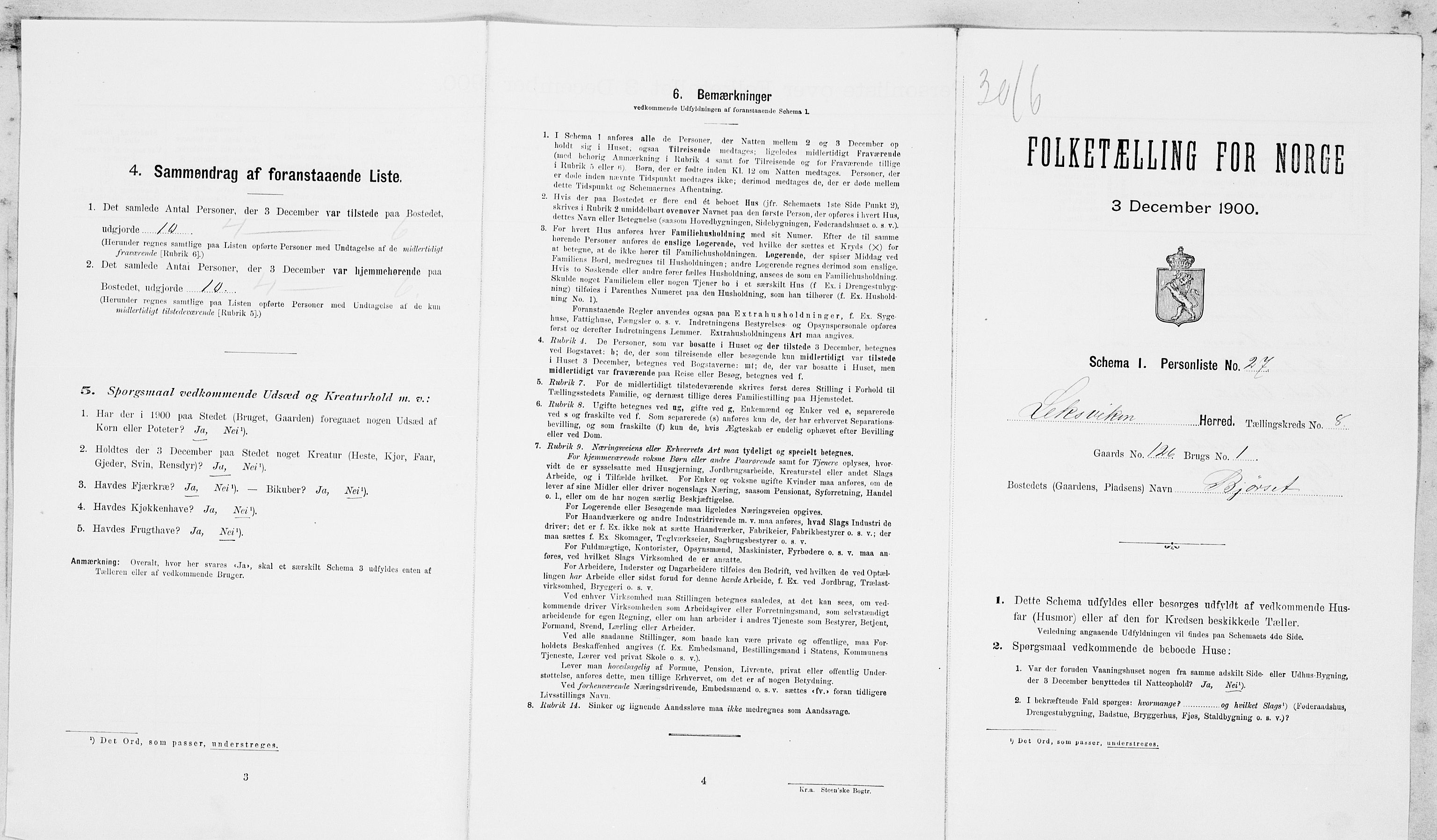 SAT, Folketelling 1900 for 1718 Leksvik herred, 1900, s. 959