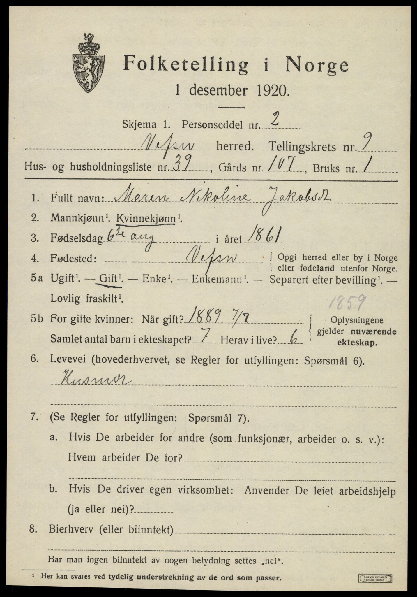 SAT, Folketelling 1920 for 1824 Vefsn herred, 1920, s. 6201