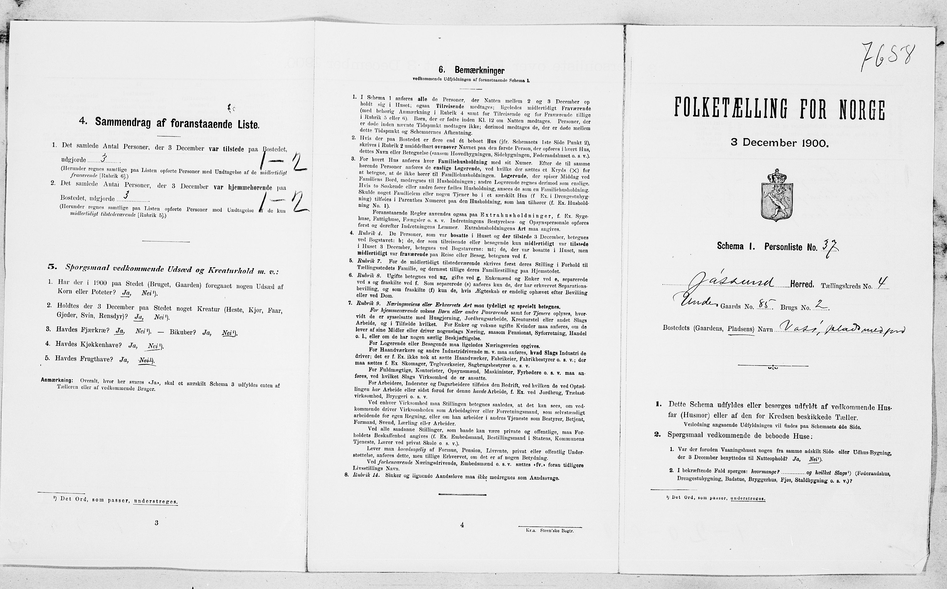SAT, Folketelling 1900 for 1629 Jøssund herred, 1900, s. 495