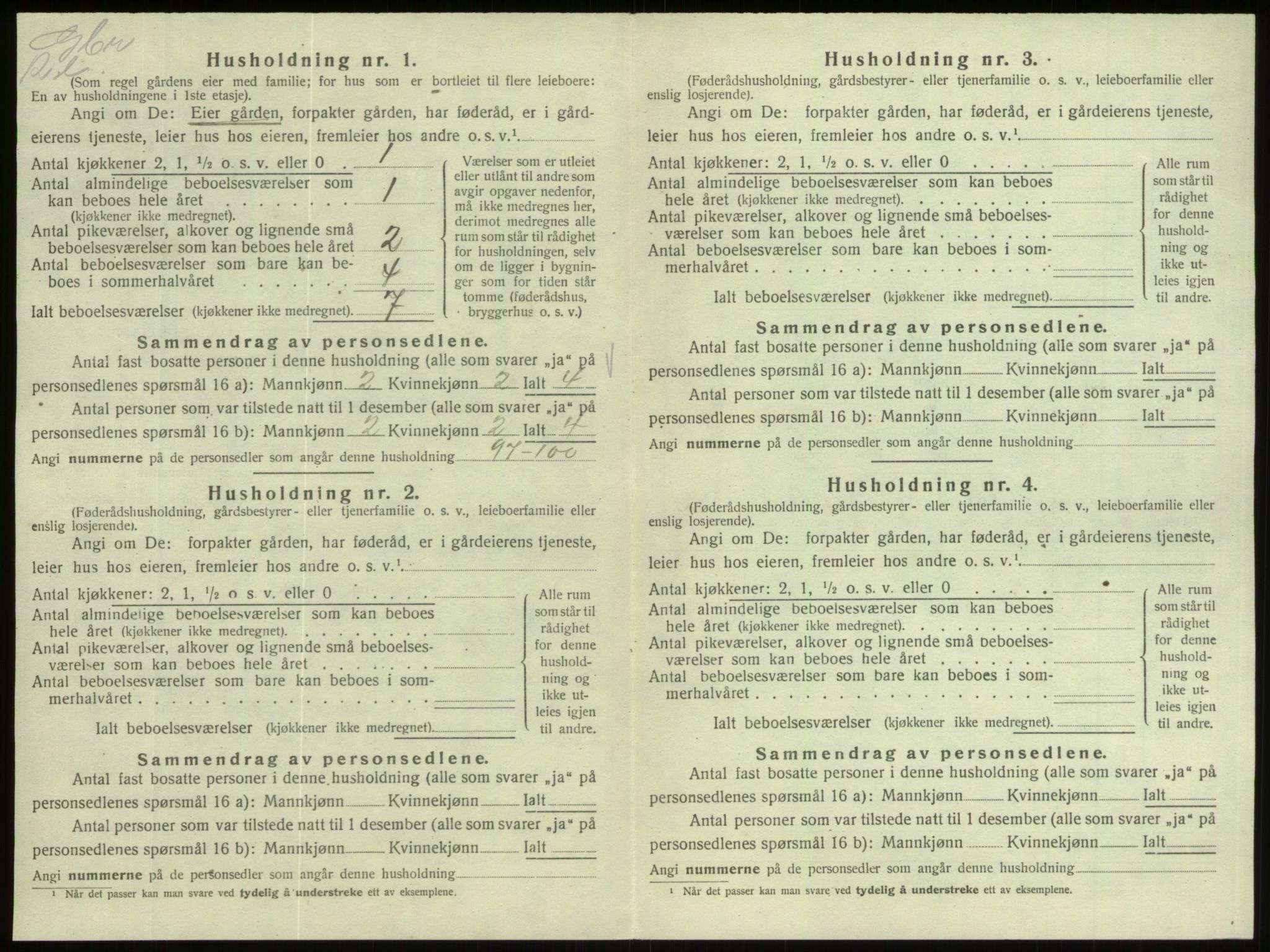 SAB, Folketelling 1920 for 1443 Eid herred, 1920, s. 200