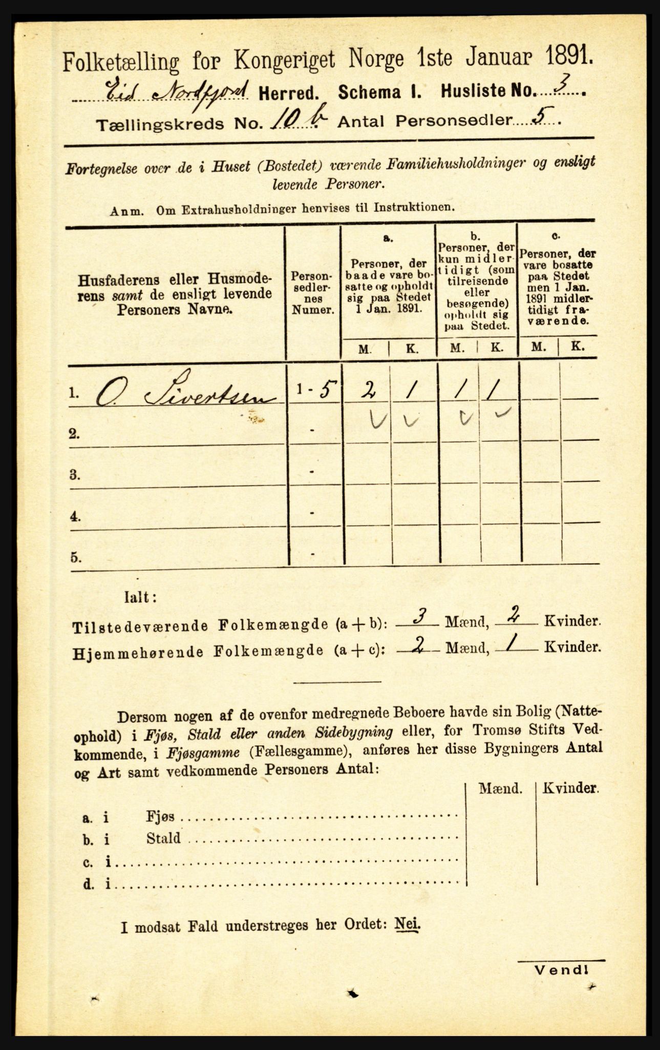 RA, Folketelling 1891 for 1443 Eid herred, 1891, s. 3299